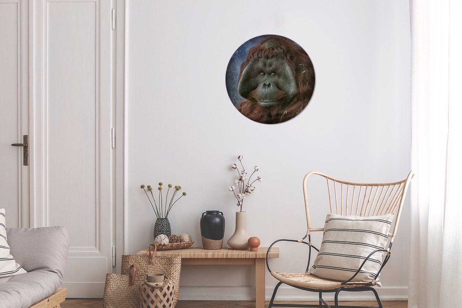 MuchoWow Gemälde Eine Rundes Kreis Orang-Utans, eines cm (1 Forex, Nahaufnahme 30x30 Wanddekoration St), Wohnzimmer, Wandbild