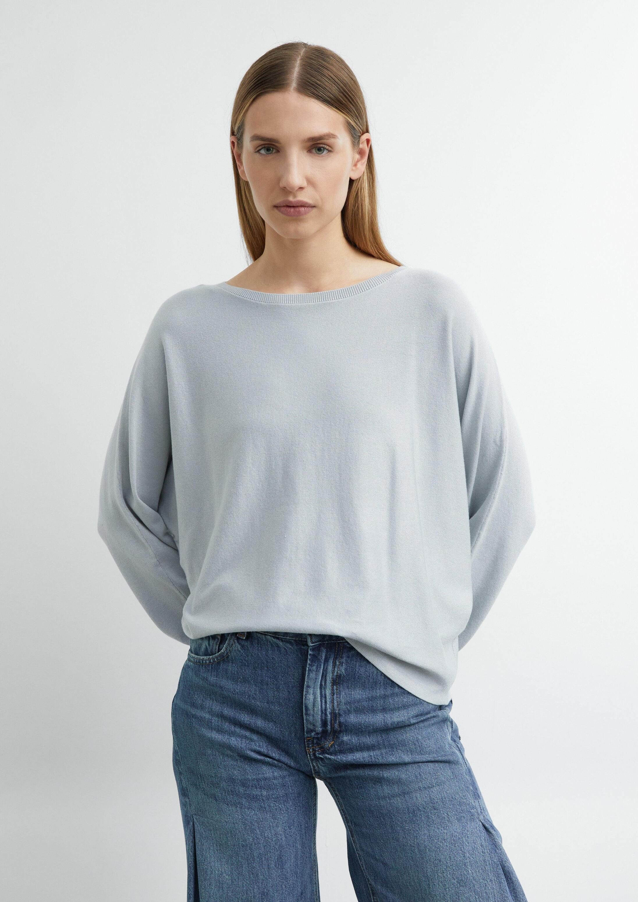 comma Longpullover Strickpullover Feinstrick-Pullover mit Fledermausärmeln
