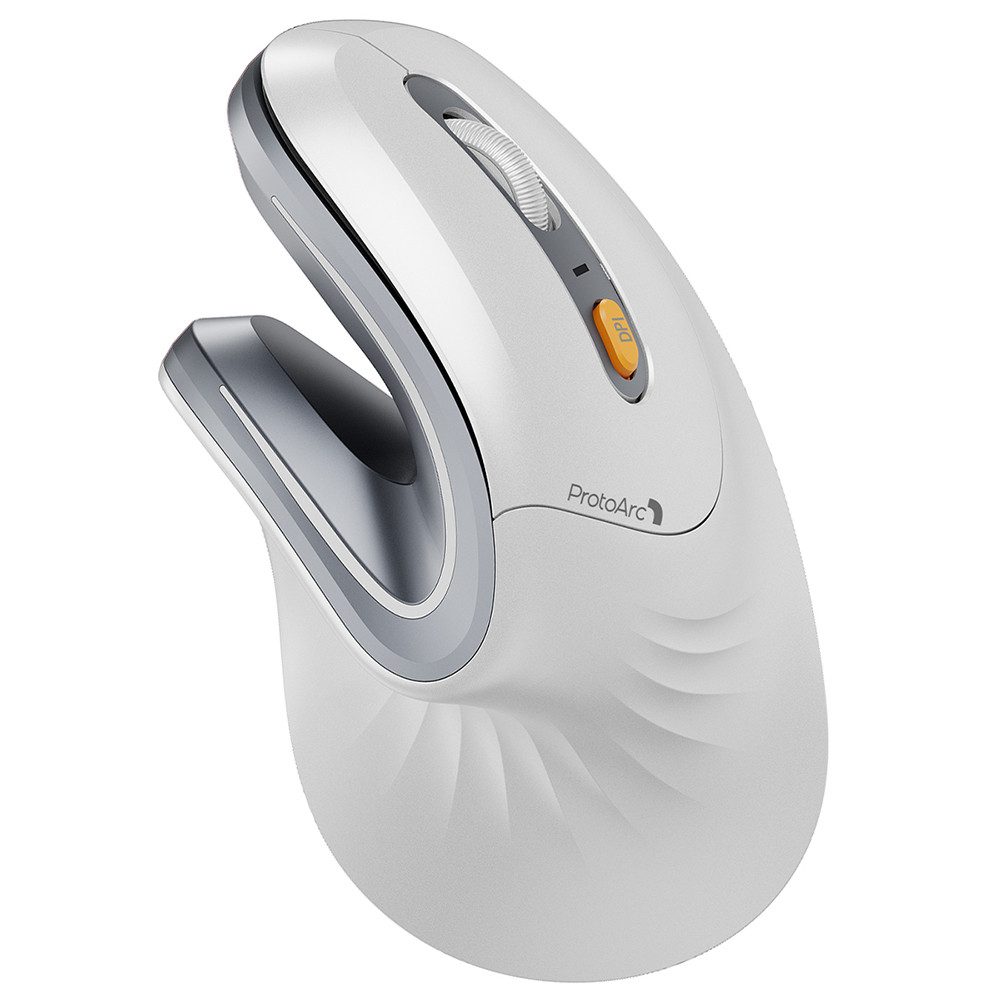 ProtoArc EM11 NL Ergonomische Vertikale Bluetooth Maus Maus (Bluetooth, Wiederaufladbare Kabellose Maus,Stumme Klicks, 2.4G + Dual-Bluetooth)
