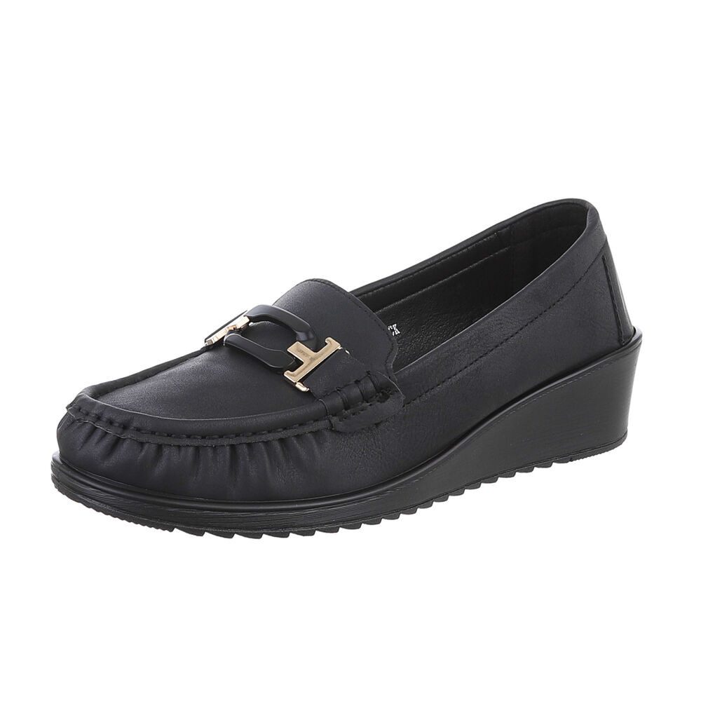 Ital-Design Damen Mokassins Freizeit Slipper (87214415) Keilabsatz/Wedge Mo günstig online kaufen