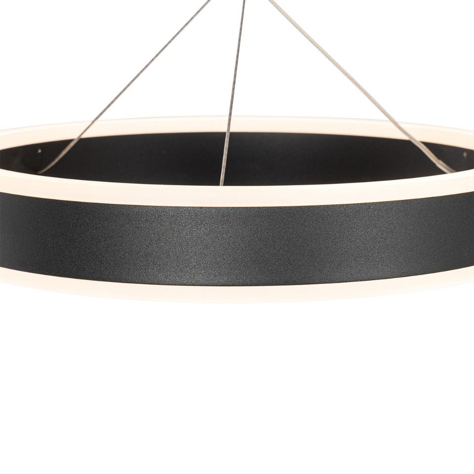 Qazqa Pendelleuchte Lyani, LED fest integriert, Extra-Warmweiß, QAZQA Hängeleuchte, integrated, Schwarz, Aluminium, Design
