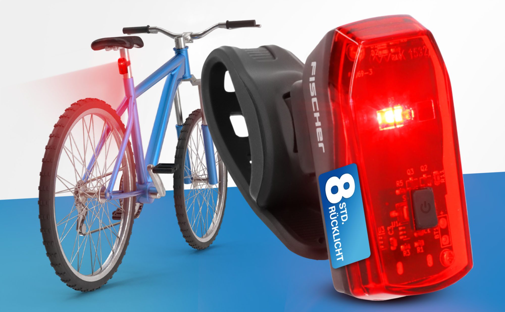FISCHER Fahrrad Fahrrad-Rücklicht Akku-Rücklicht “Basic” – Bild 5 von 5