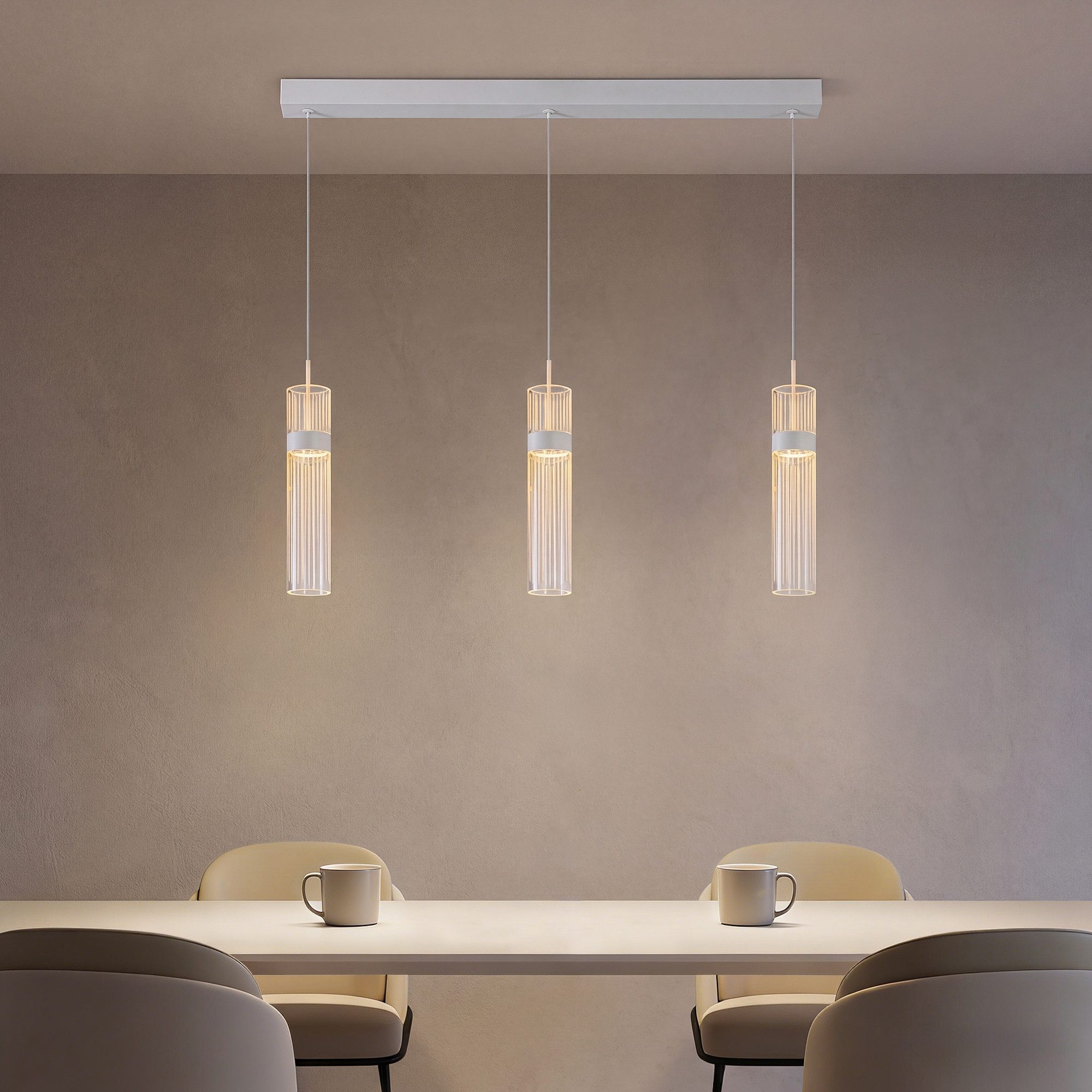 BlingBin LED-Hängeleuchte 3 Flaming 14W Hängelampe Pendelleuchte Deckenlampe, Speicherfunktion, LED fest integriert, Warmweiß, Neutralweiß, Kaltweiß, Hängend Lampe für Wohnzimmer, Küche, Esszimmer, Kneipe