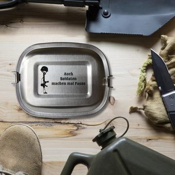 Lasernauten Lunchbox Lunchbox Edelstahl mit Gravur G36 Gewehr und Spruch Soldaten Geschenk, Kleine Dose (ca. 700ml)