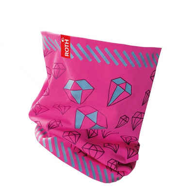 Roth Halstuch Jersey Schlauchschal Diamant, Pink, 50-54 cm, reflektierend, für Kinder 5-8 Jahre