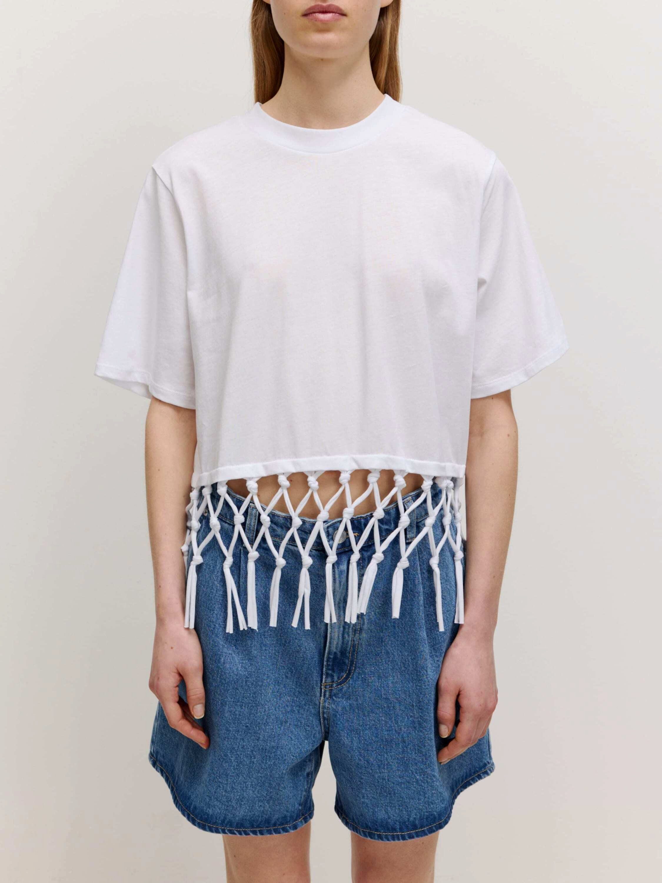 EDITED Rundhalsshirt Enissa (1-tlg) Fransen