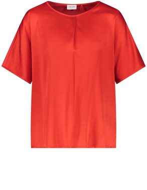 GERRY WEBER Kurzarmshirt Blusenshirt mit gelegter Falte am Ausschnitt