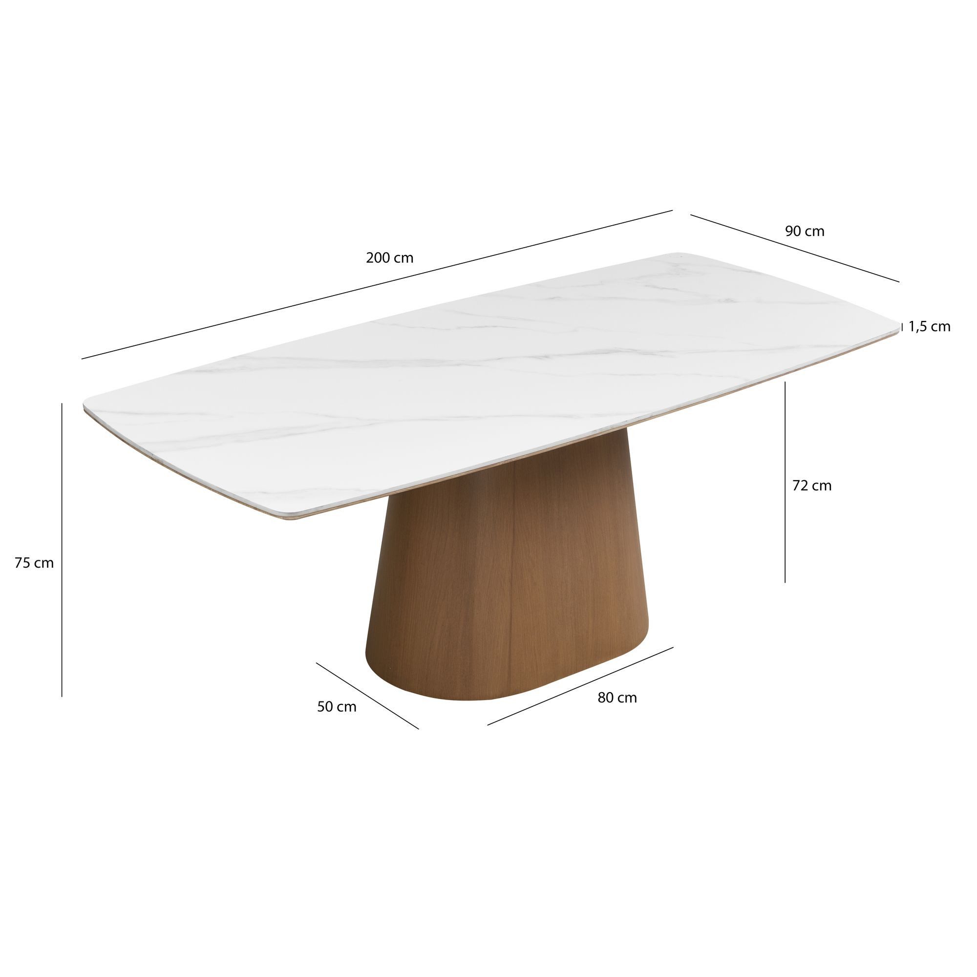 FINEBUY Esstisch FB115650 Esszimmertisch 200cm Marmor Optik Küchentisch 10 Personen (Großer Tisch für gesellige Essbereiche), Stilvoll robust und ideal für den Alltag