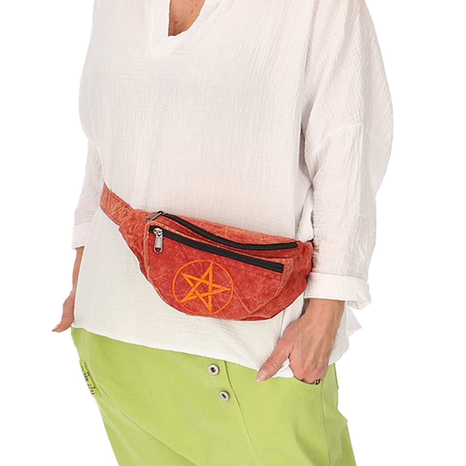 KUNST UND MAGIE Bauchtasche Kunst&Magie Bauch/Schulter/Gürtel/Hüfttasche Stonewashed Pentagramm