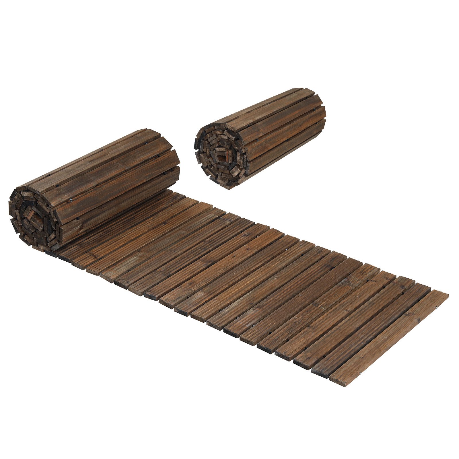 COSTWAY Gartensteg, 55x245 cm, Rollweg Holz, Gartenweg wetterfest, Gehweg