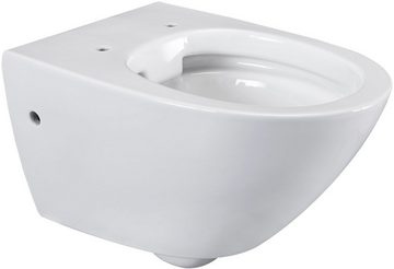 welltime Tiefspül-WC »Spring«, wandhängend, Abgang waagerecht, spülrandlose Toilette aus Sanitärkeramik, inkl. WC-Sitz mit Softclose