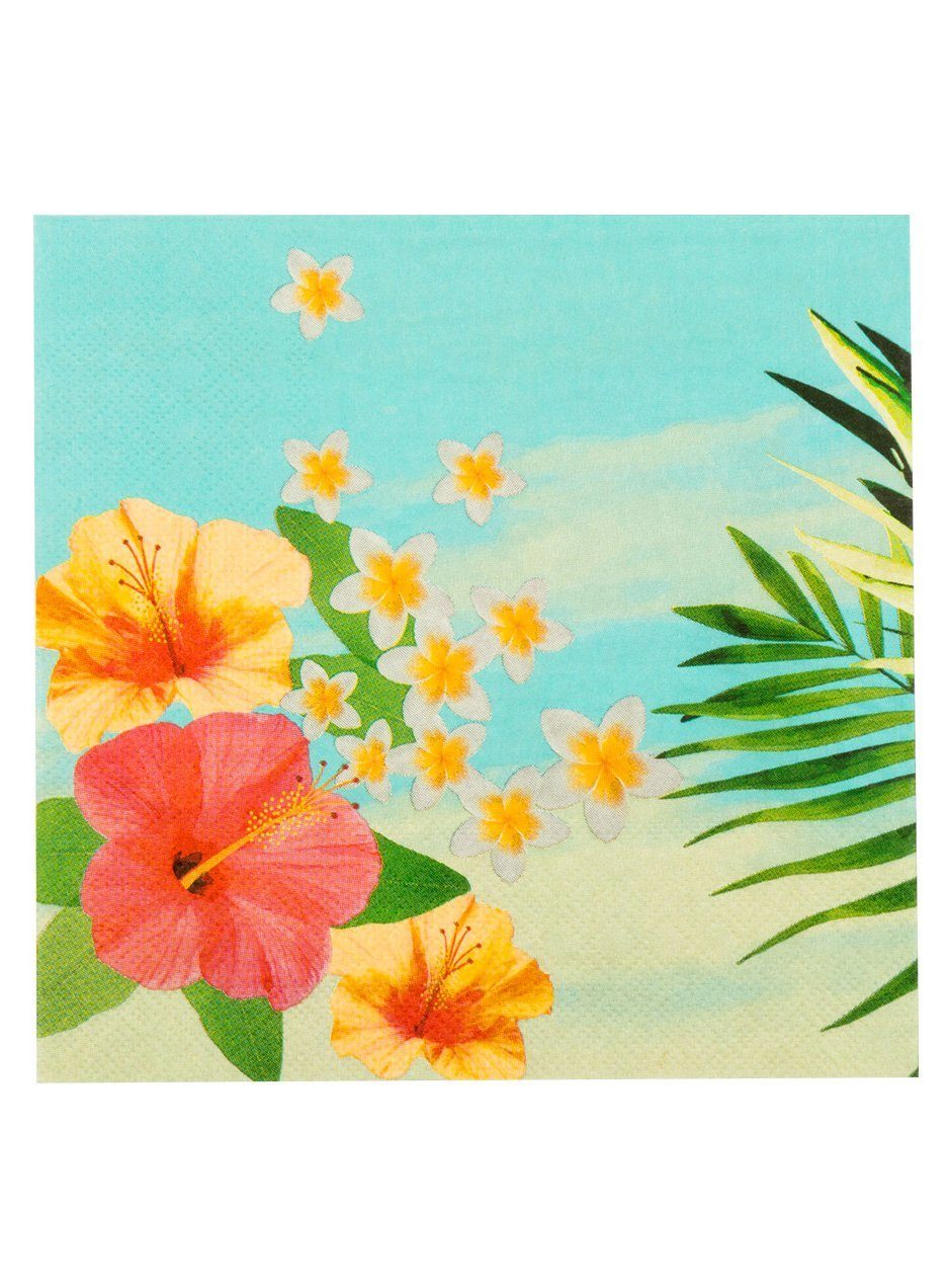 Einweggeschirr-Set Papier, für 12 Karibik, Südsee, sommerliche Boland Deine Du Beachparty: Alles Part was Hawaii Servietten,