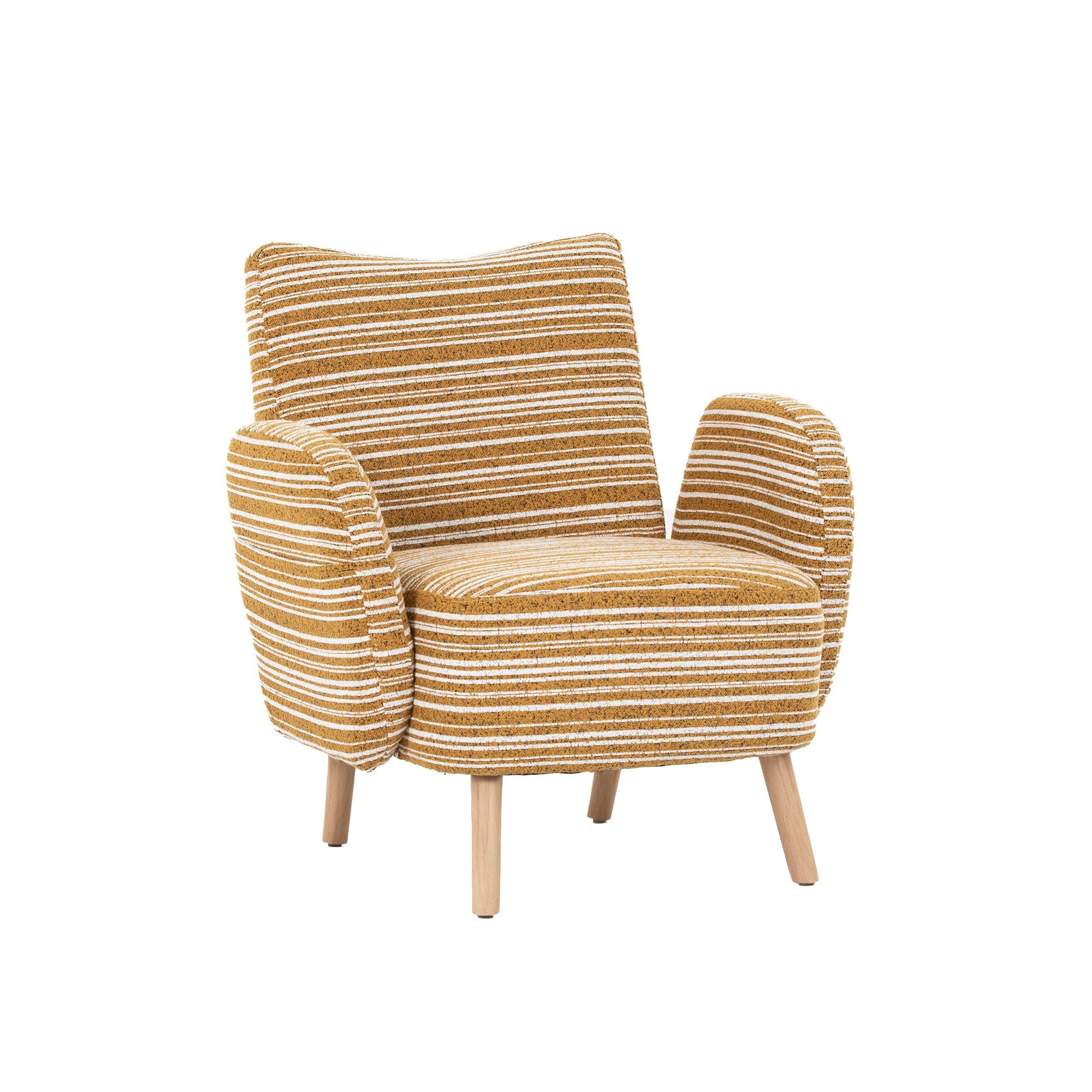 LVHOM Loungesessel Einzelsessel,Massivholzbeine,breite Sitzfläche,modernes Streifendesign (Ausgestattet mit Seitentaschen, robust und stabil, reich gepolstert, geschwungenes Design, 1-St., rutschfestes Design, Belastbarkeit 230kg), bequemer Lesesessel, geeignet für Wohnzimmer, Schlafzimmer und Büro