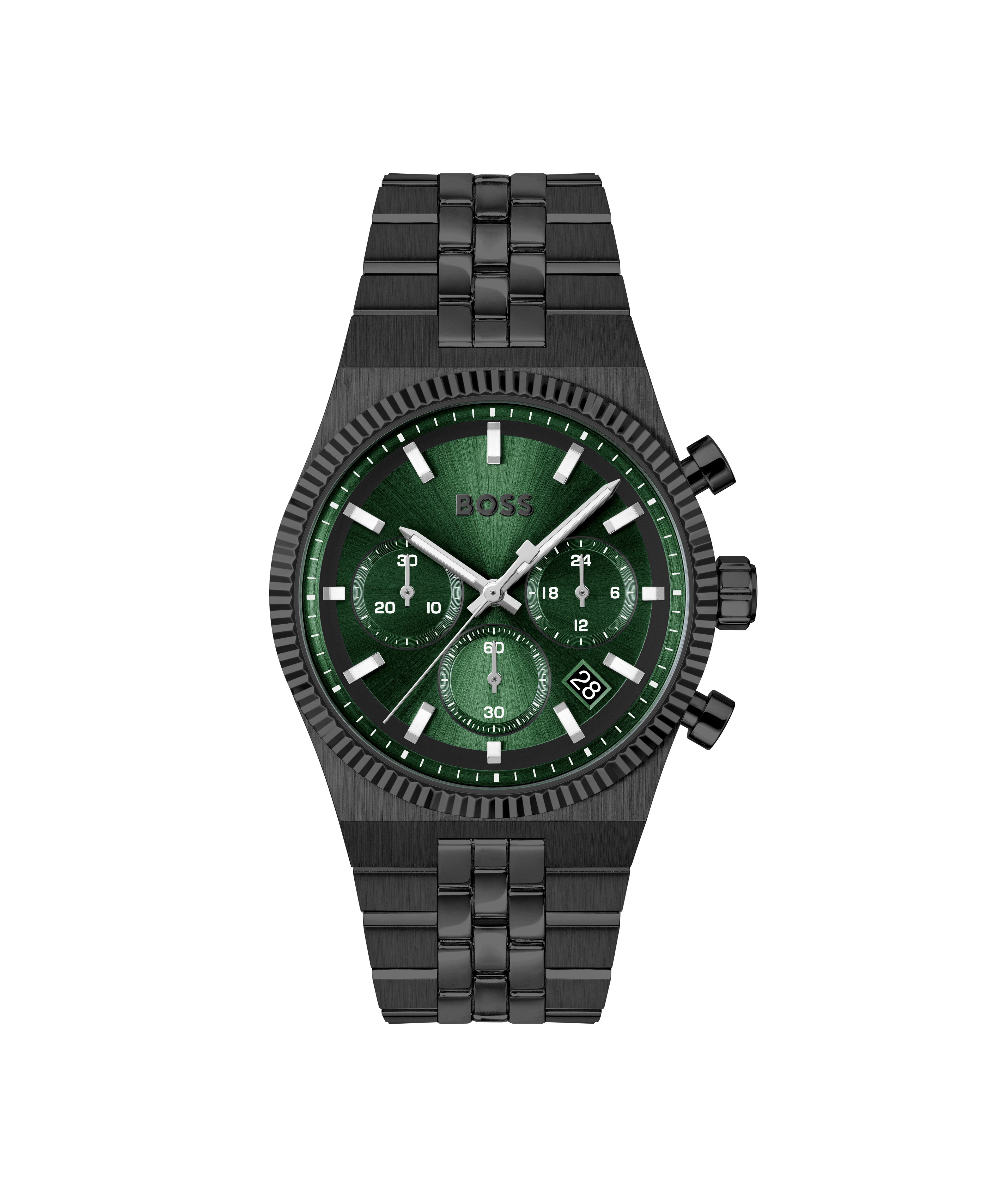 BOSS Chronograph CANDOR PRIME 1514308, Quarzuhr, Armbanduhr, Herrenuhr, Edelstahlarmband, analog, Tag