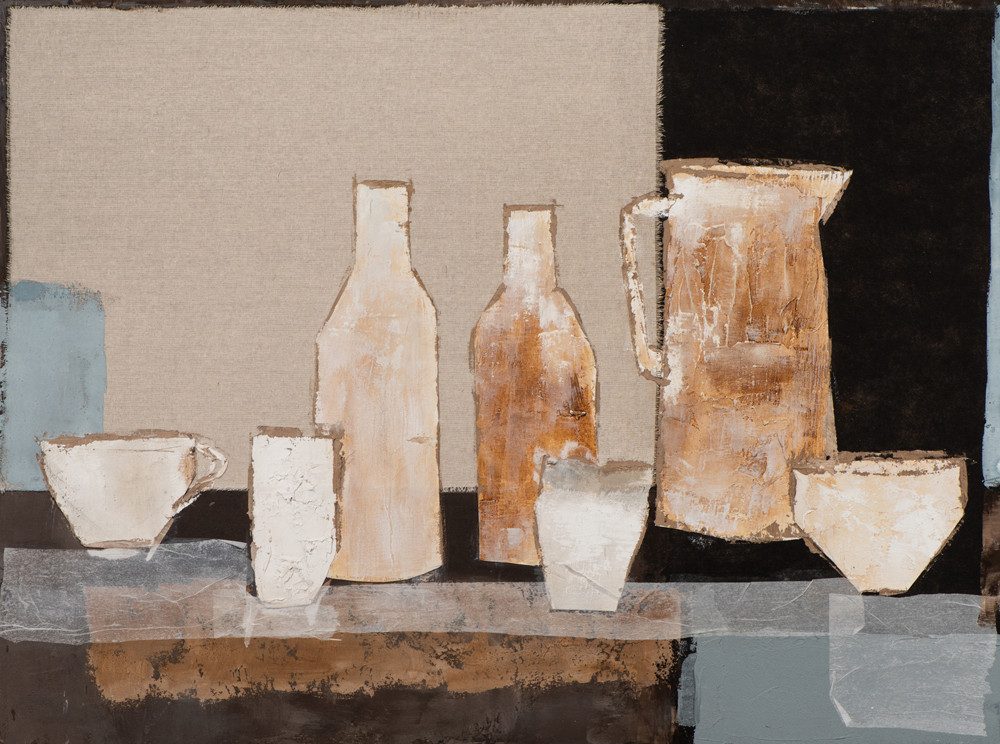 ArtUniverse Gemälde Stillleben in Anthrazit 90 x 120 cm, Abstrakt