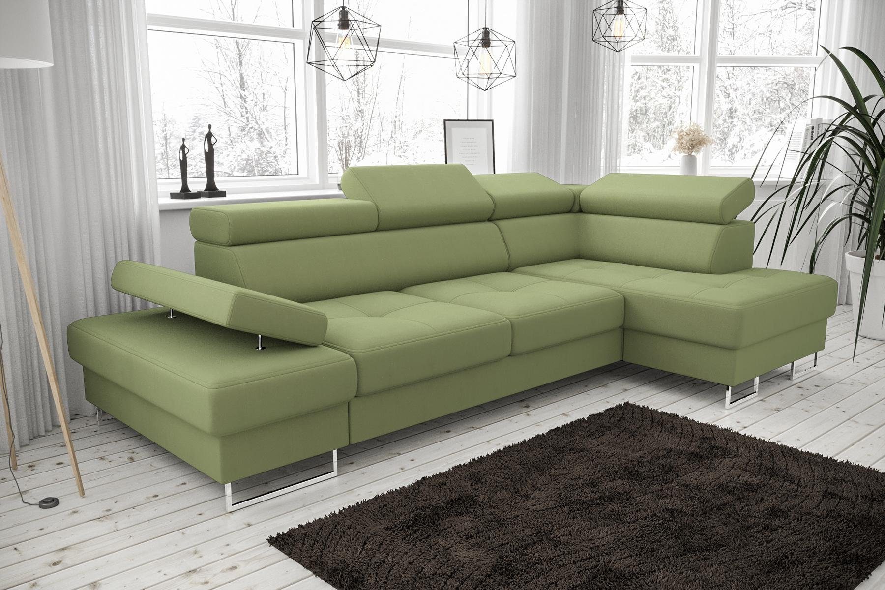 Couch JVmoebel Design Ecksofa Polster Europe Wohnlandschaft Grün Made in L Form Sofas Ecksofa, Sofa