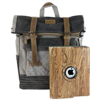 Sunsa Freizeitrucksack schöne Rucksack, Große Rolltop Backpack aus Stone wash Canvas in Retro Still, enthält recycelte Material (Canvas)