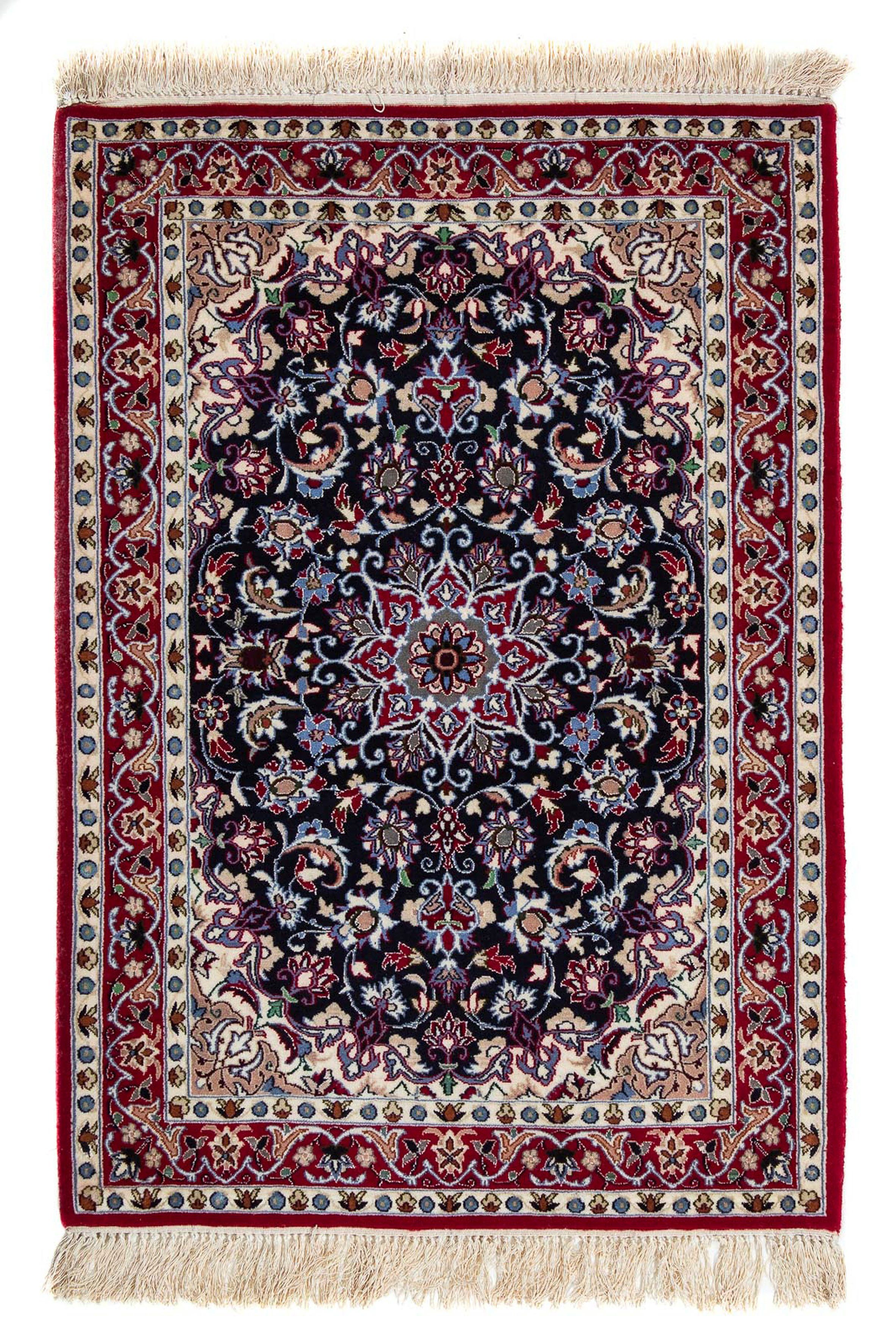 cm Perser dunkelrot, rechteckig, - Einzelstück 6 - x mit Höhe: - morgenland, Isfahan - Wohnzimmer, Zertifikat 104 Orientteppich Premium Handgeknüpft, 73 mm,