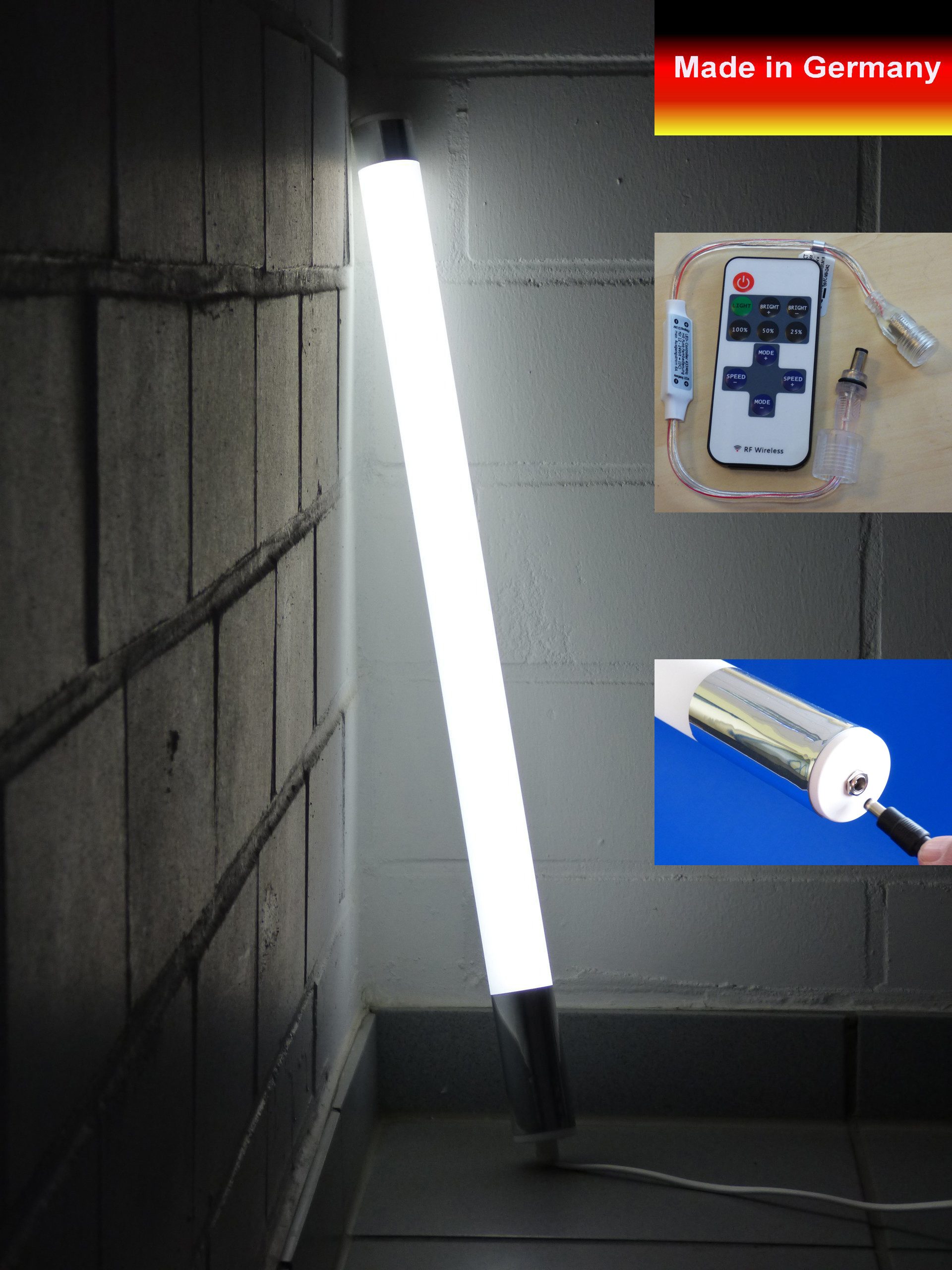 XENON LED Wandleuchte 10186 LED Stab EXTRA Hell 1,53 m 29W 1800Lm RF-Fernbedienung Kalt Weiß, Xenon / Kalt Weiß