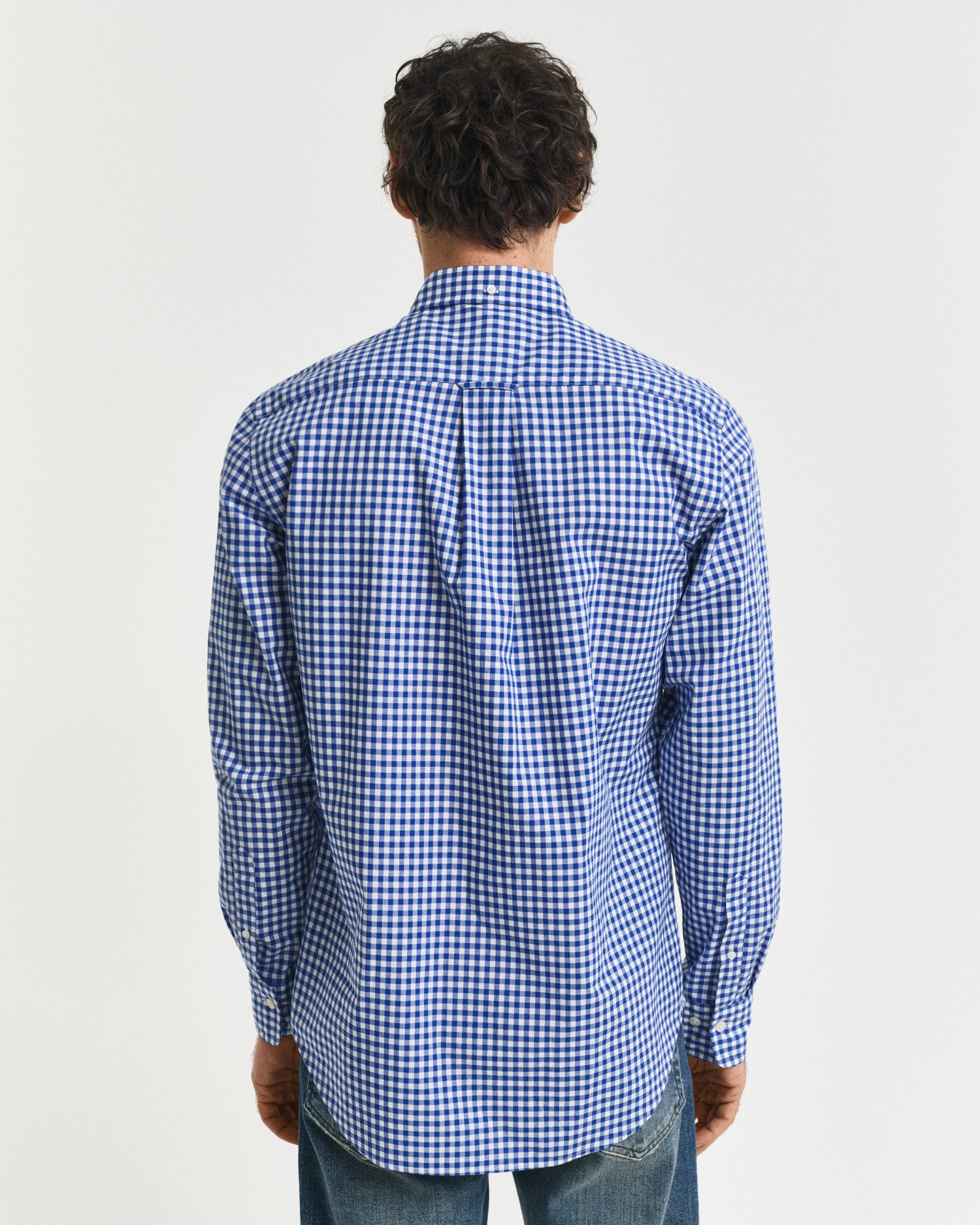 Gant Langarmhemd REG POPLIN GINGHAM SHIRT mit Logostickerei auf der Brust günstig online kaufen