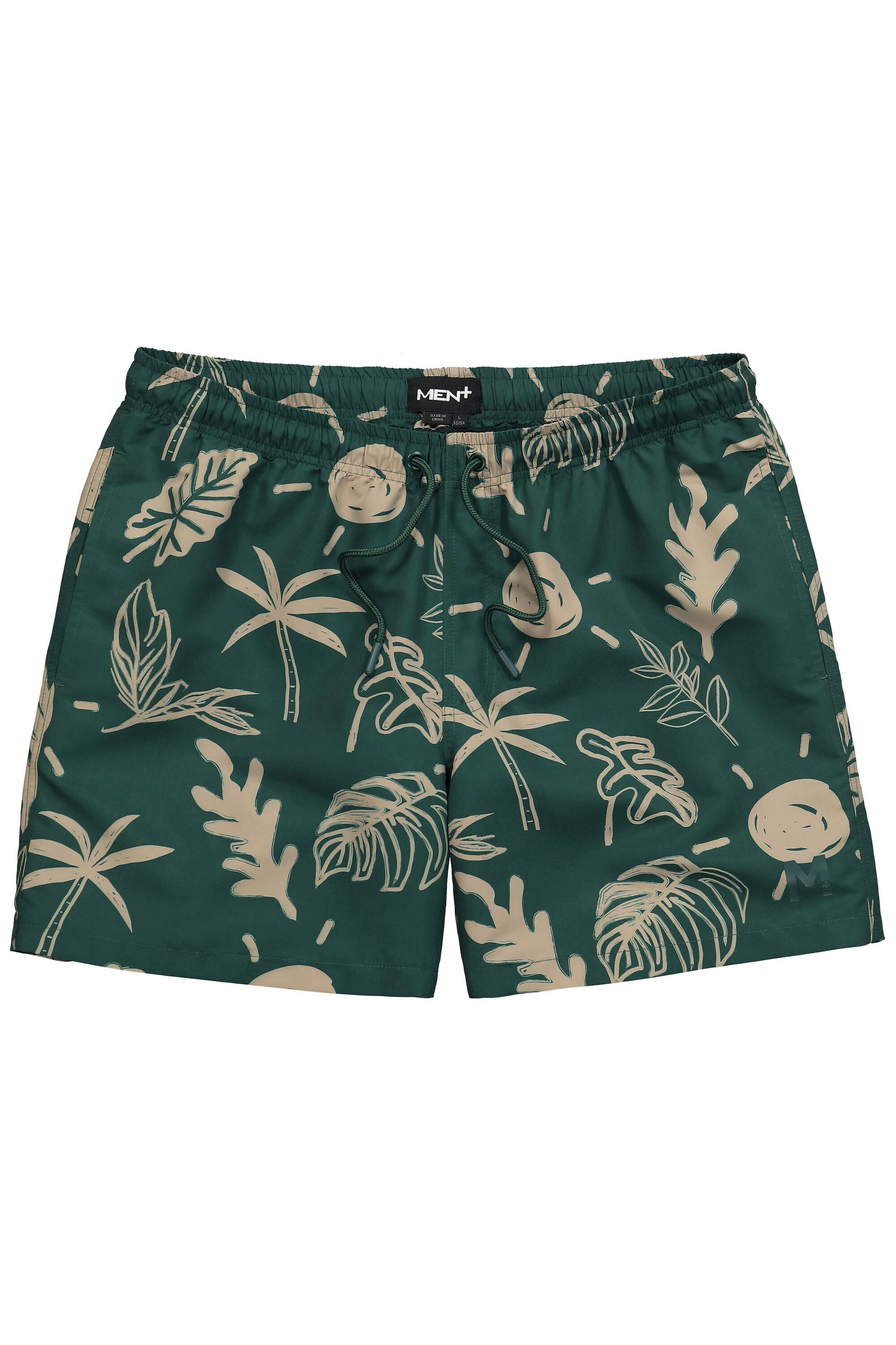 Men Plus Badehose Badeshorts Bauchfit Alloverprint 3 Taschen