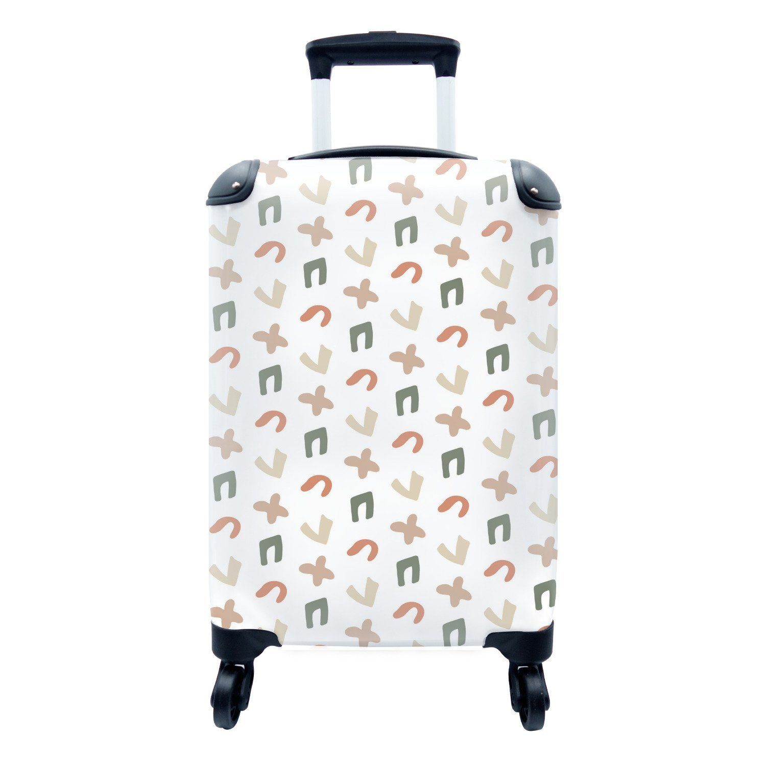 MuchoWow Handgepäckkoffer Pastell - Figuren - Farbe, 4 Rollen, Reisetasche mit rollen, Handgepäck für Ferien, Trolley, Reisekoffer