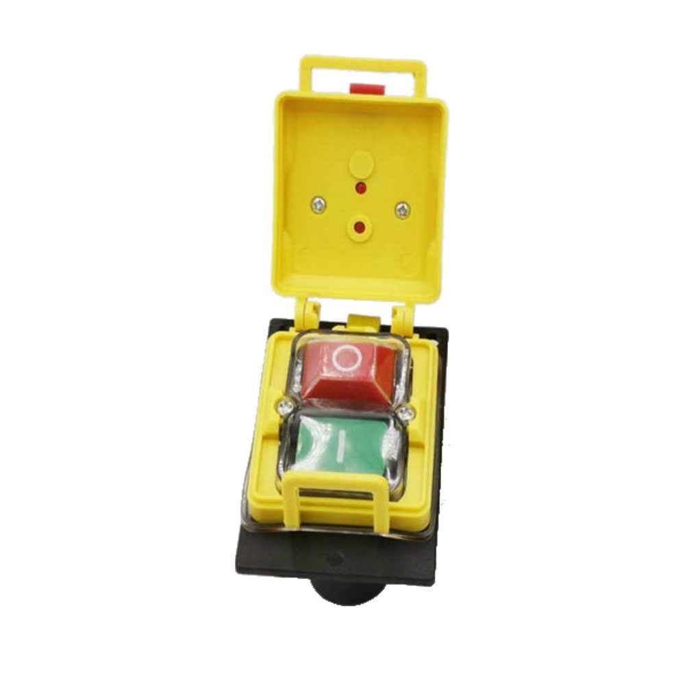 Trade-Shop Переключатель CK31 15A 250V mit 5 Anschlusskontakten für stationäre Maschinen, mit Kappe, Flachdichtung und einer PVC-Abdeckung über den Tasten