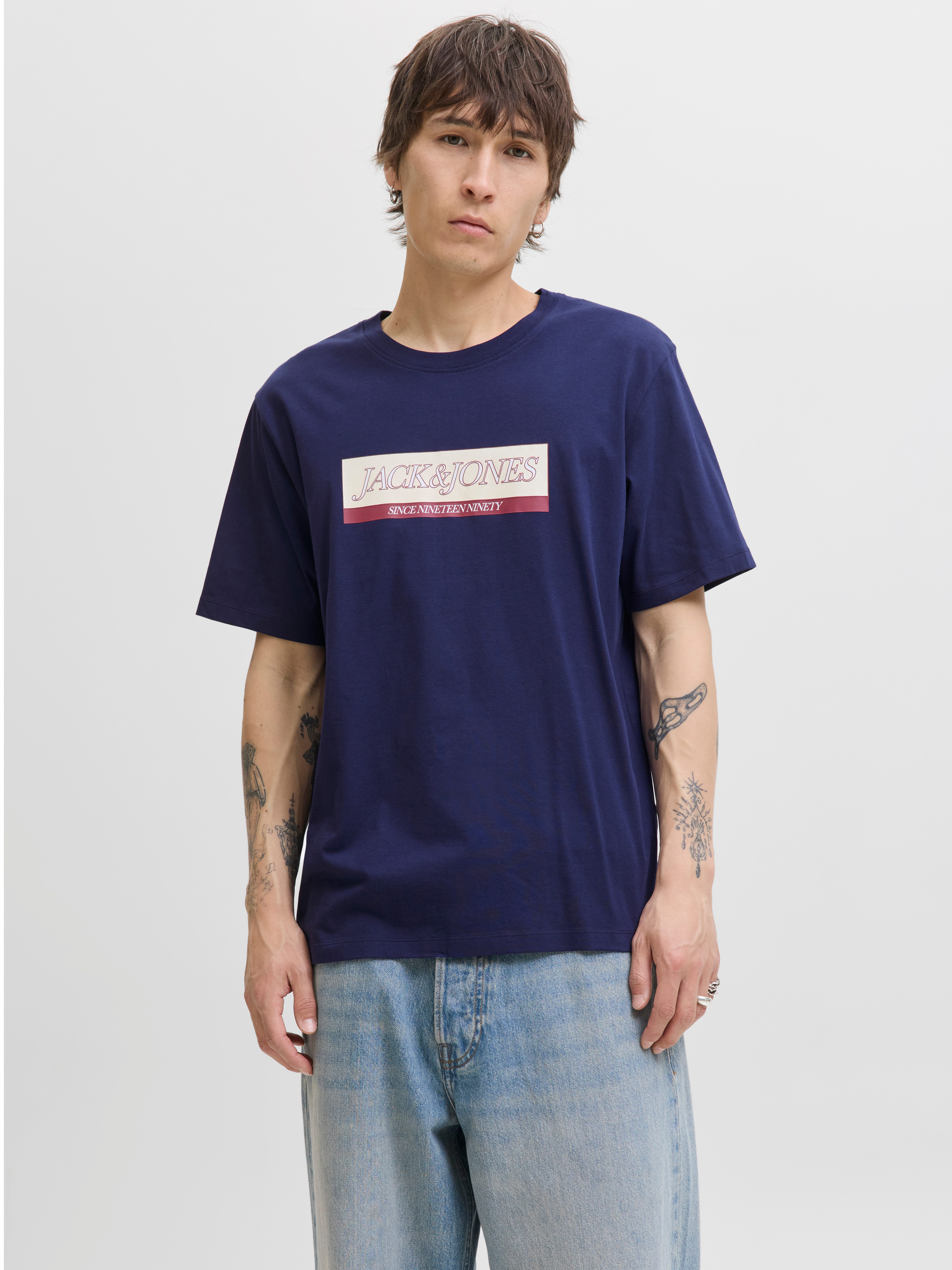 Jack & Jones T-Shirt JORINWOOD BLOCK BRANDING TEE SS CN günstig online kaufen