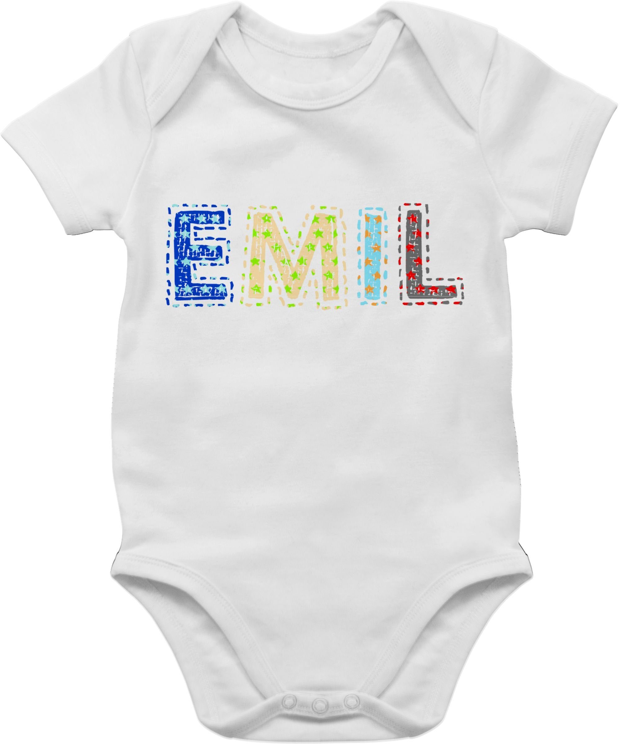 Shirtracer Shirtbody »Name - EMIL Stern Bunt - Junge - Baby Body Kurzarm«