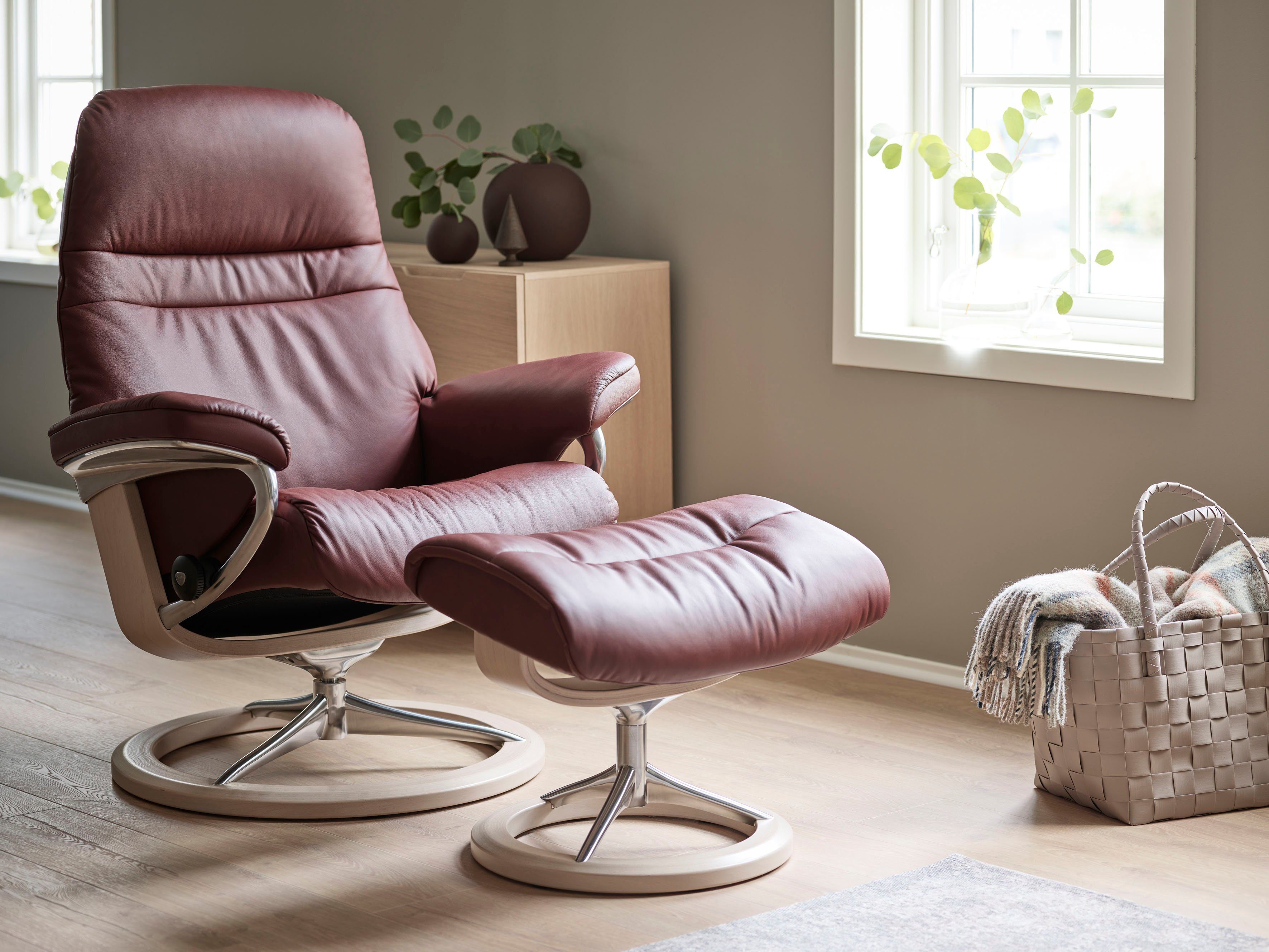 Größe Eiche Stressless® mit Gestell Base, Signature Sunrise, Relaxsessel M,