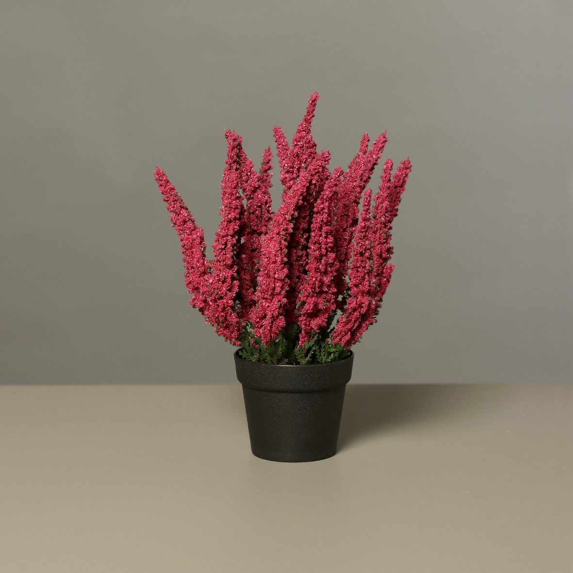 Kunstpflanze Künstliche Erika im Topf 27cm mit 19 Blütenstiele, mucPlants