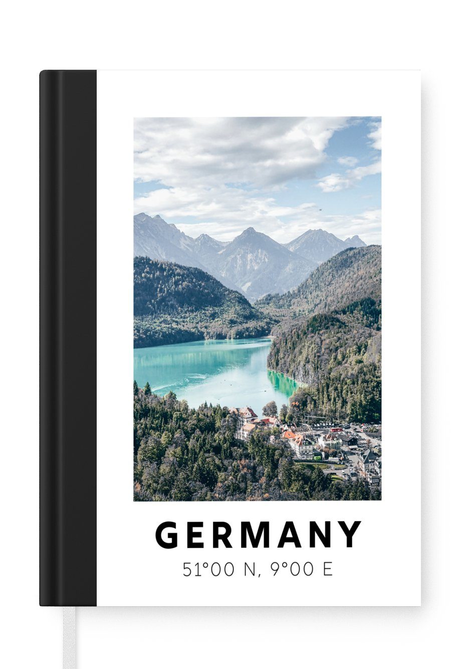 98 Seiten, Tagebuch, Notizbuch - Journal, - Merkzettel, MuchoWow Wald, Haushaltsbuch A5, Notizheft, Wasser Deutschland
