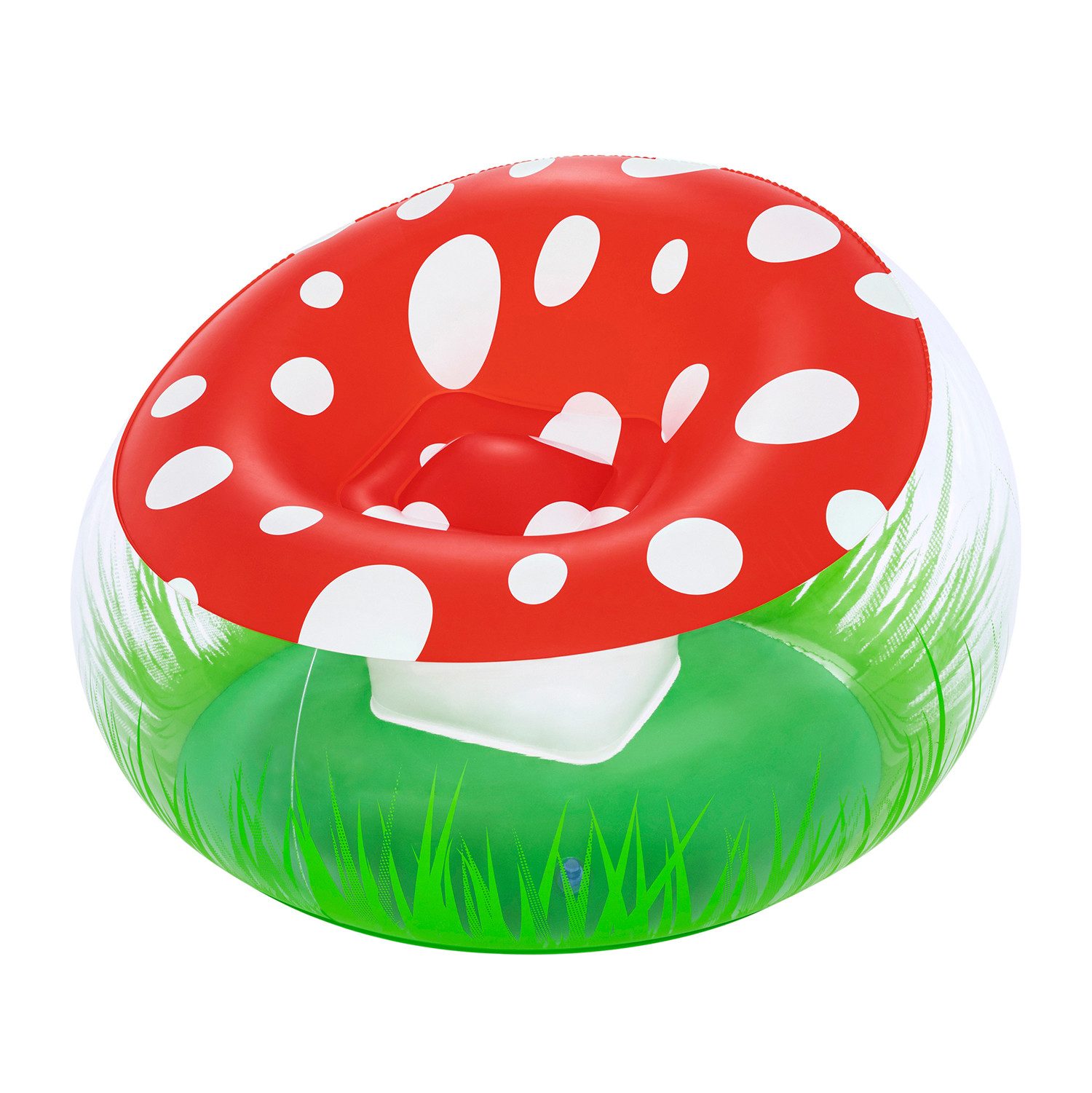 Bestway Luftbett Mighty Mushroom™, (Packung, 1-tlg., 112 x 112 x 66 cm), Leuchtendes Fliegenpilz-Design