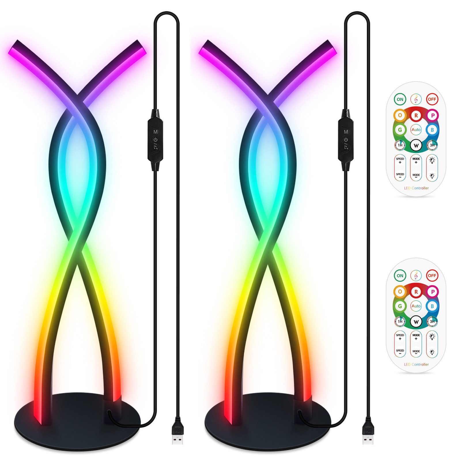 BlingBin LED Nachttischlampe RGBIC Farbwechsel Dimmbar günstig online kaufen