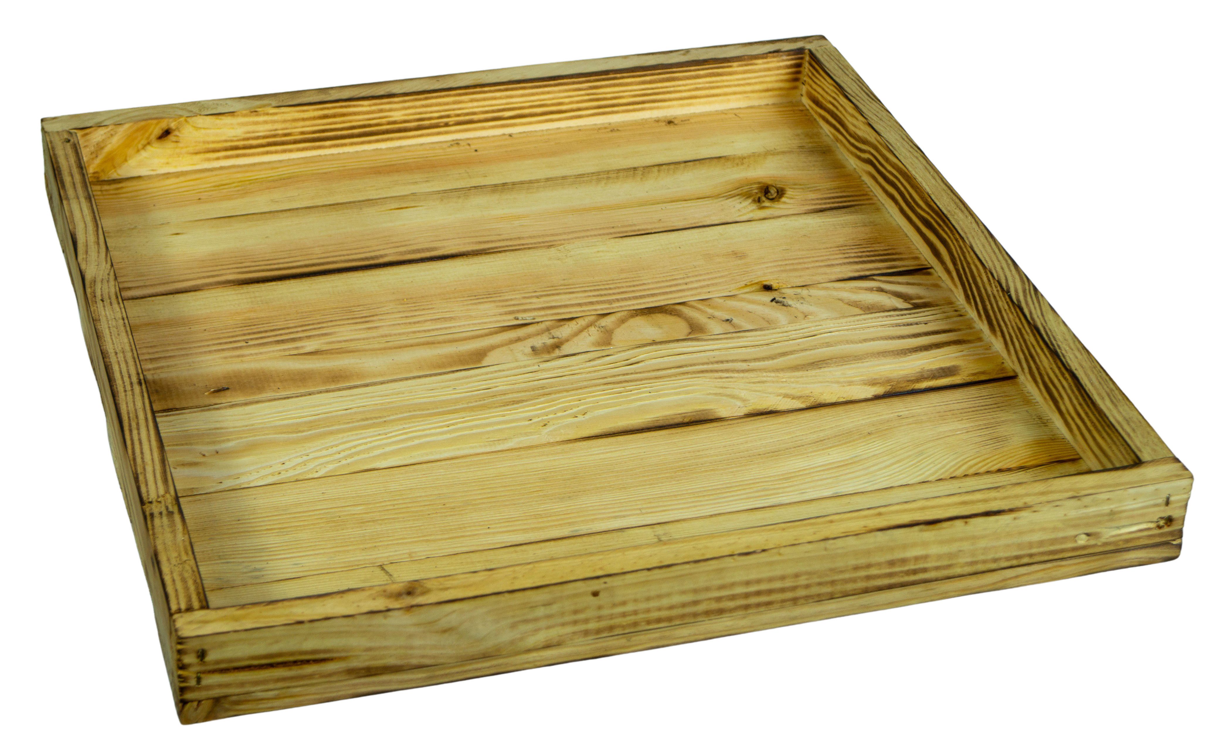Kistenkolli Altes Land Allzweckkiste Dekotablett-Set Karla 5 Holzkisten 40x40cm 8cm Höhe (Spar-Set)