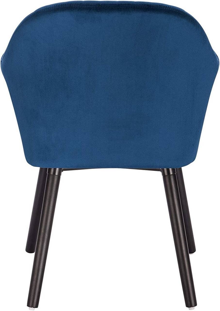 Armlehne Esszimmerstuhl (6 Samt Esszimmerstühle Woltu Blau mit Massivholz St),