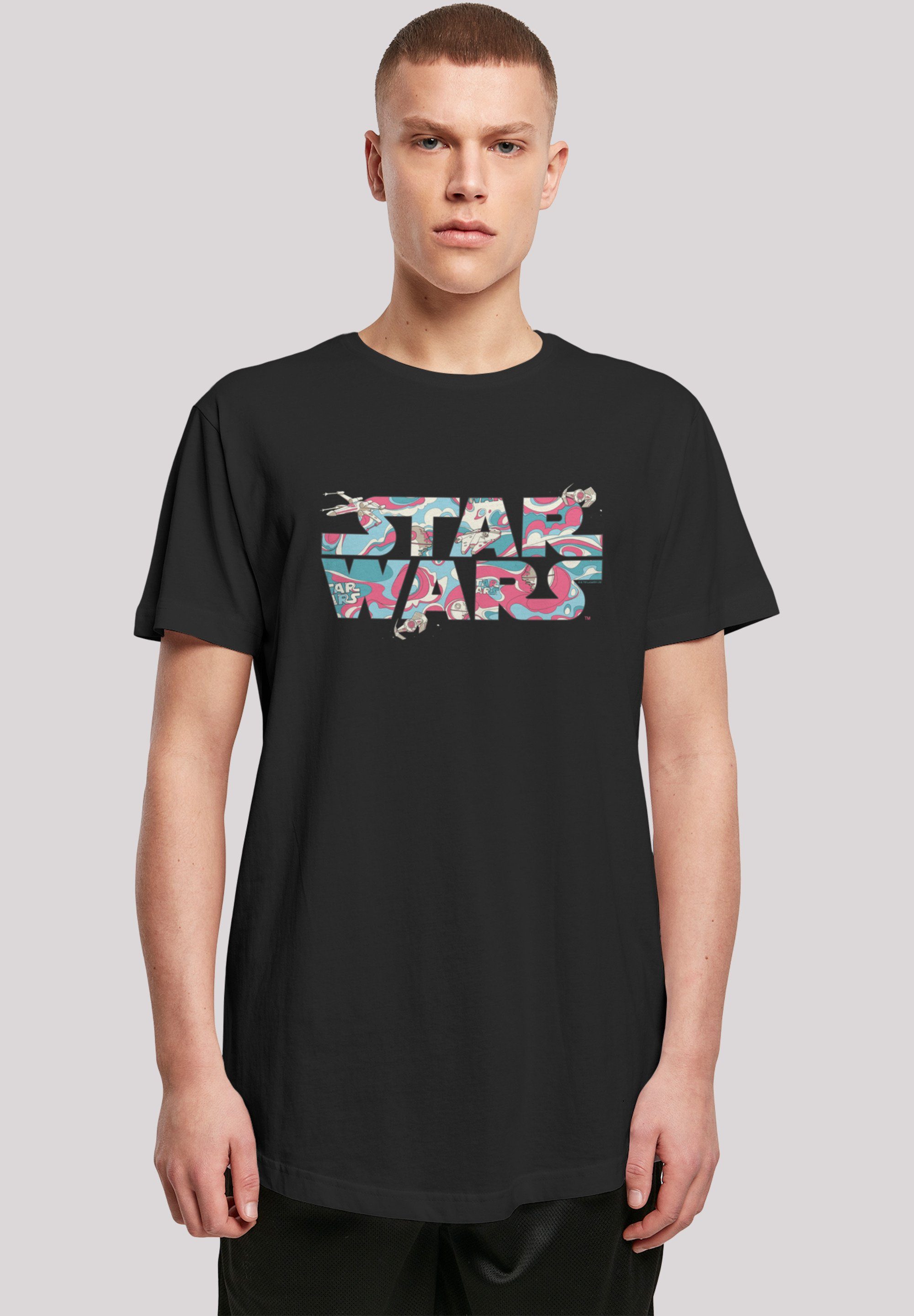 F4NT4STIC T-Shirt Star Wars Merch ,Lang,Longshirt,Bedruckt Ship Logo Wavy Herren,Premium