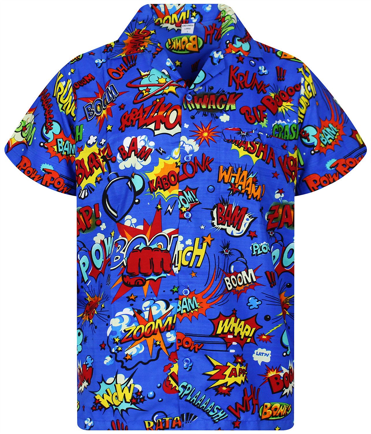 King Kameha Hawaiihemd Boom-Bang Funky Hawaii-Hemd Herren Kurzarm Front-Tas günstig online kaufen