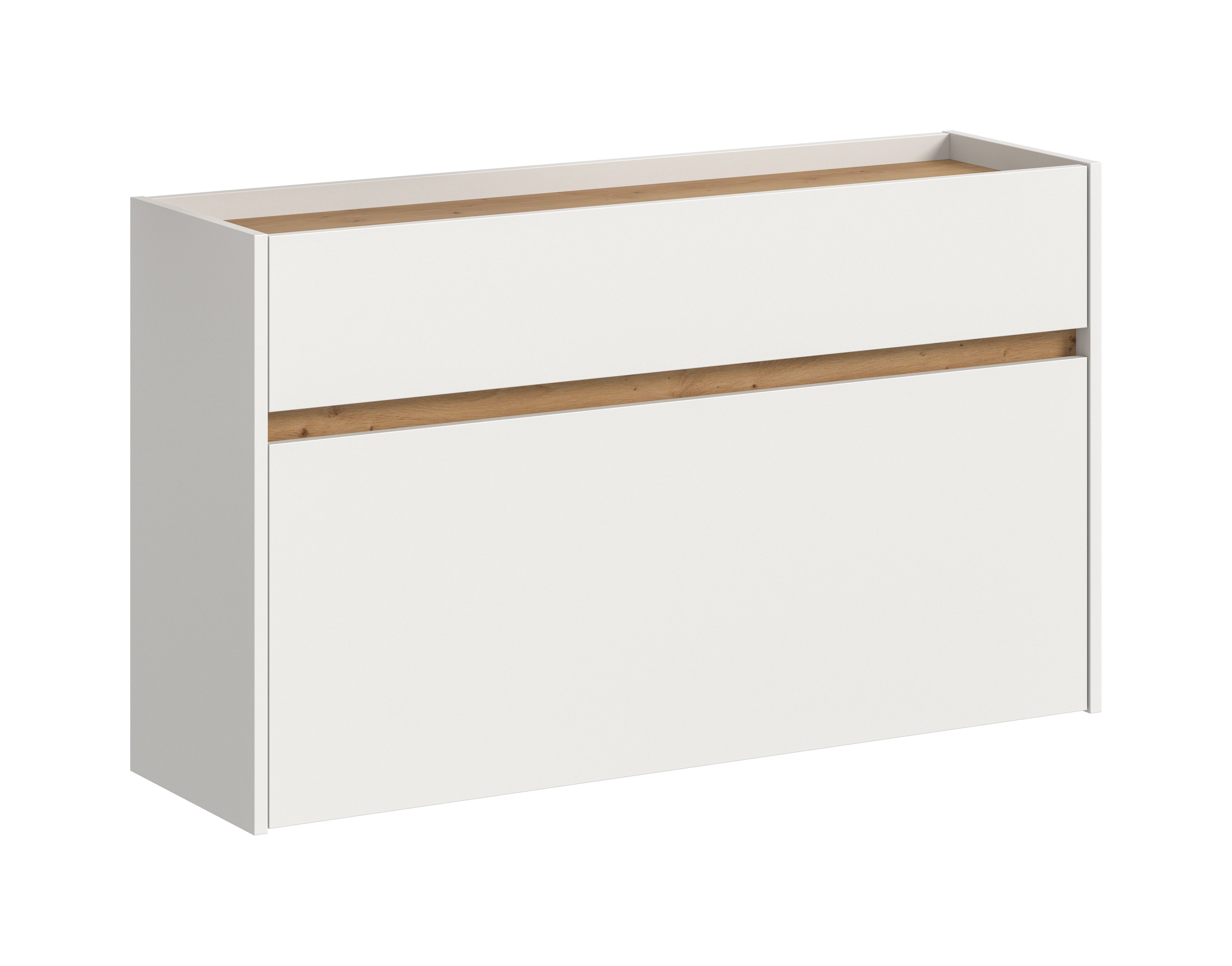 furnling Schuhkommode Dravo (1 St), 1 Schublade, 1 Schuhwalze, Breite 110 cm, weiß/Artisan Oak