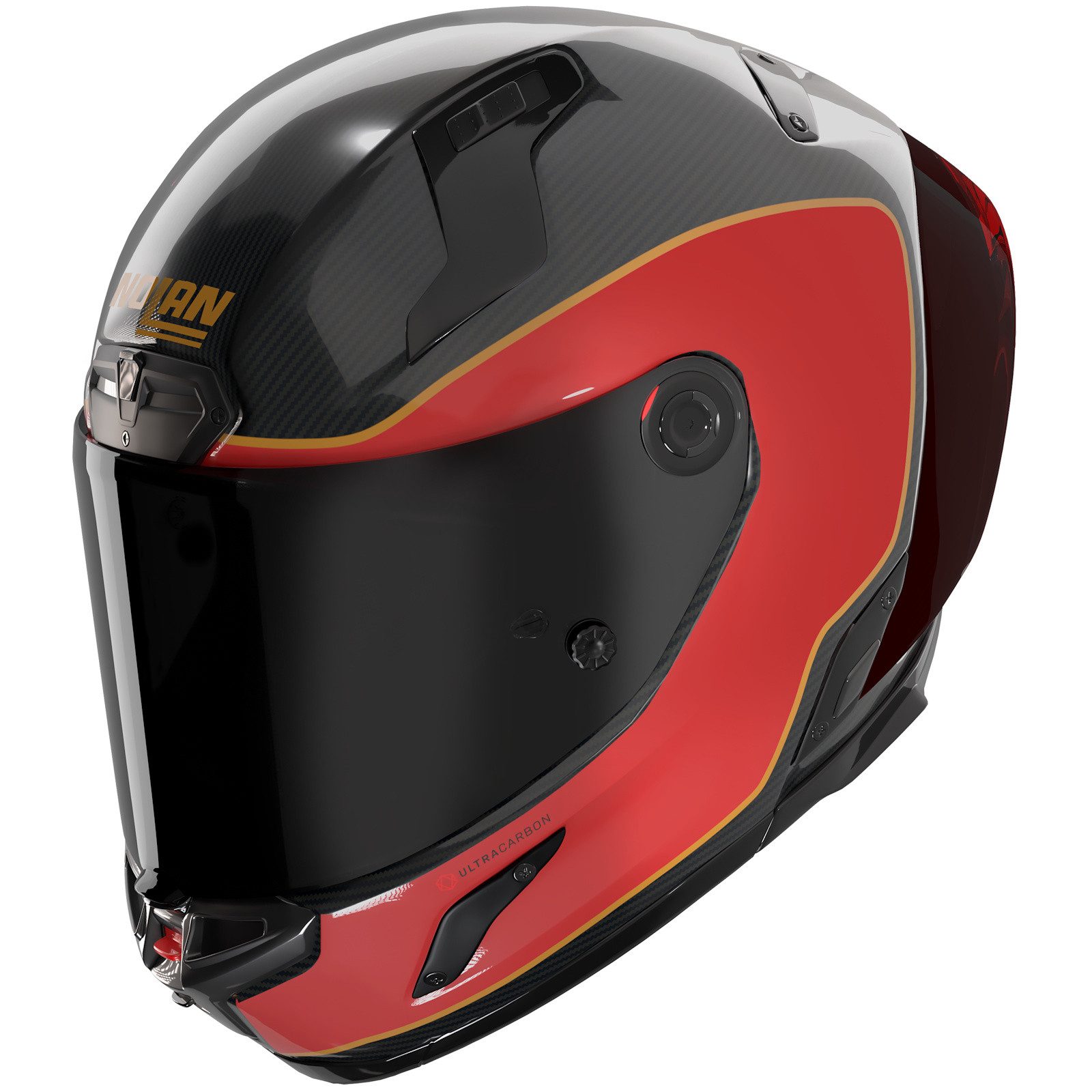 NOLAN Motorradhelm Nolan X-804 RS Ultra Carbon Asso Di Picche Integralhelm Rot / Gold M (1er Set), integralhelm motorrad
