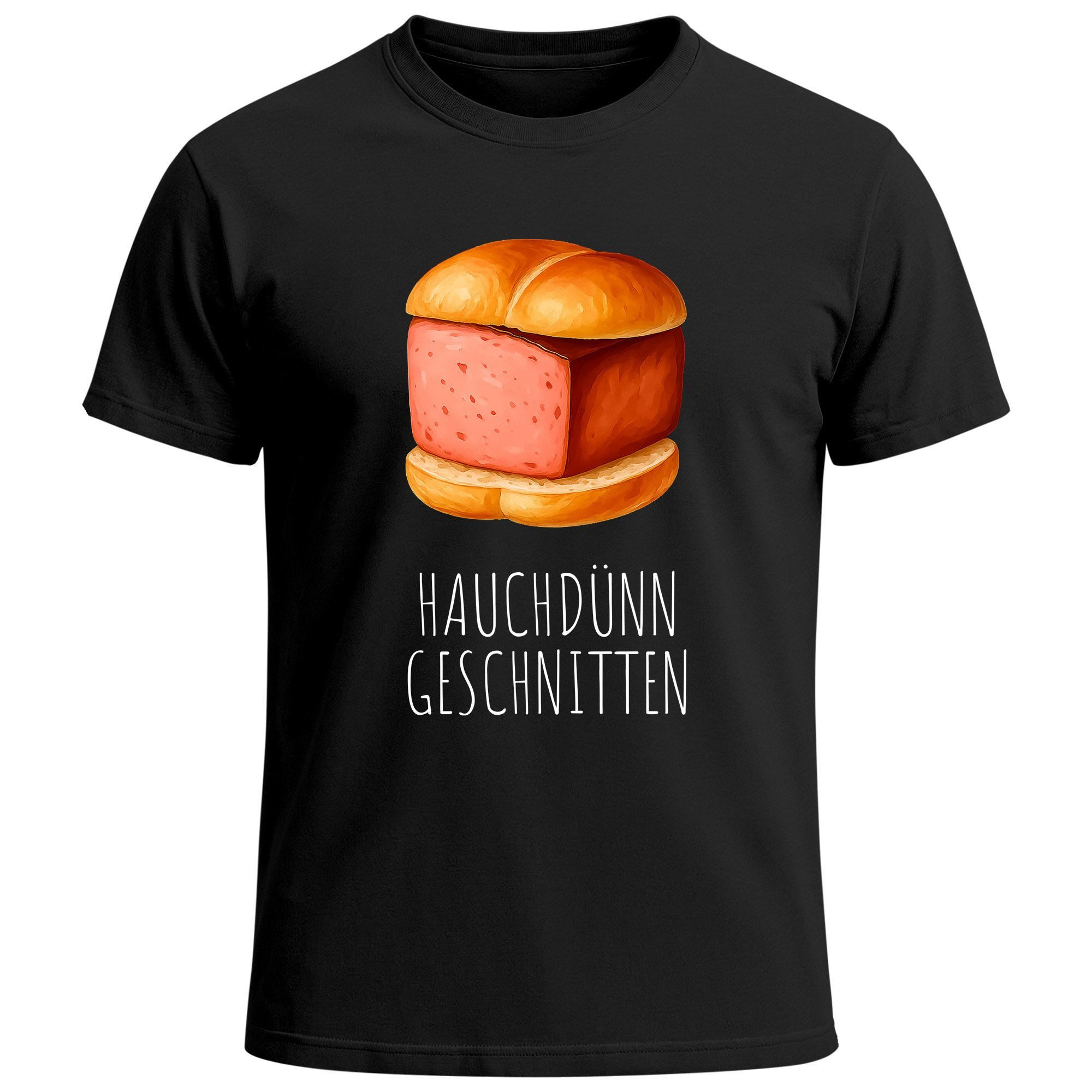 Print-Shirt Herren T-Shirt für das Oktoberfest Hauchdünn geschnitten Leberkas