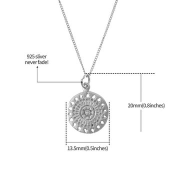 Made by Nami Kette mit Anhänger 925 Sterling Silber filigrane Halskette Silber oder Gold Sonne, für Frauen & Mädchen Geschenk-Idee inkl. Geschenkbox