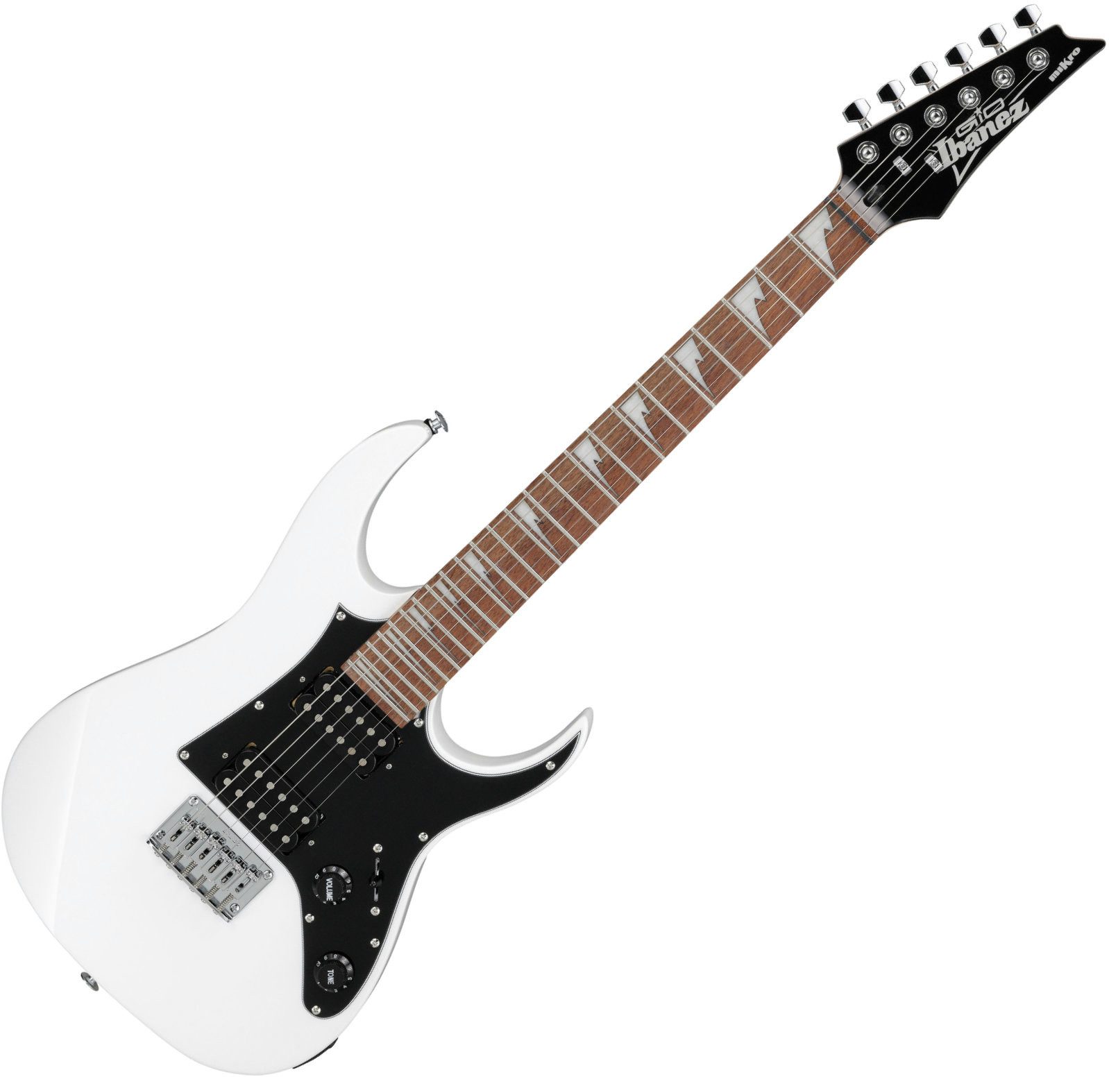 Ibanez E-Gitarre GRGM21-WH Gio RG miKro 3/4 White, RG miKro, Shortscale-Modell mit verkürzter Mensur