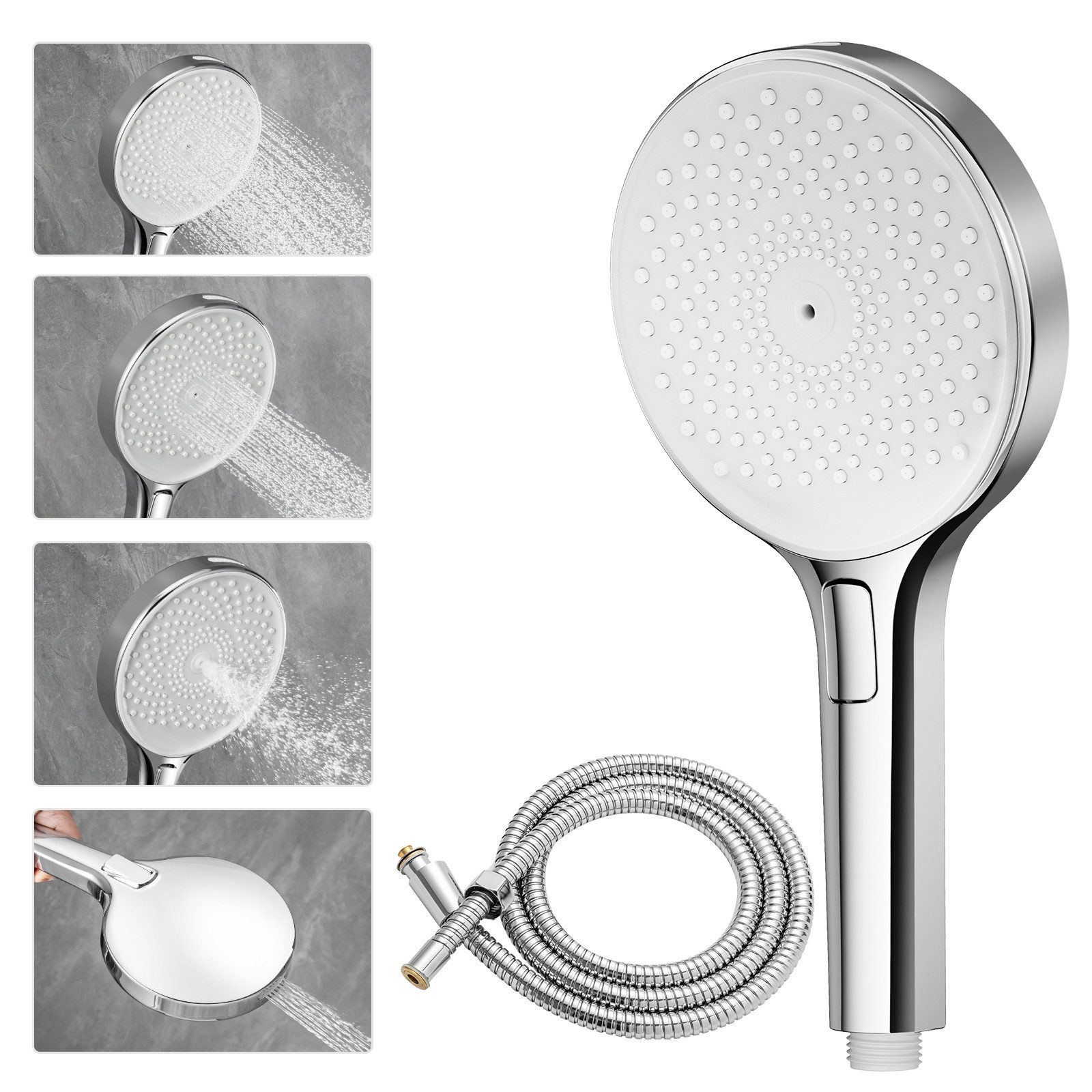 Handbrause mit Edelstahl Schlauch Handheld-Duschkopf Chrom