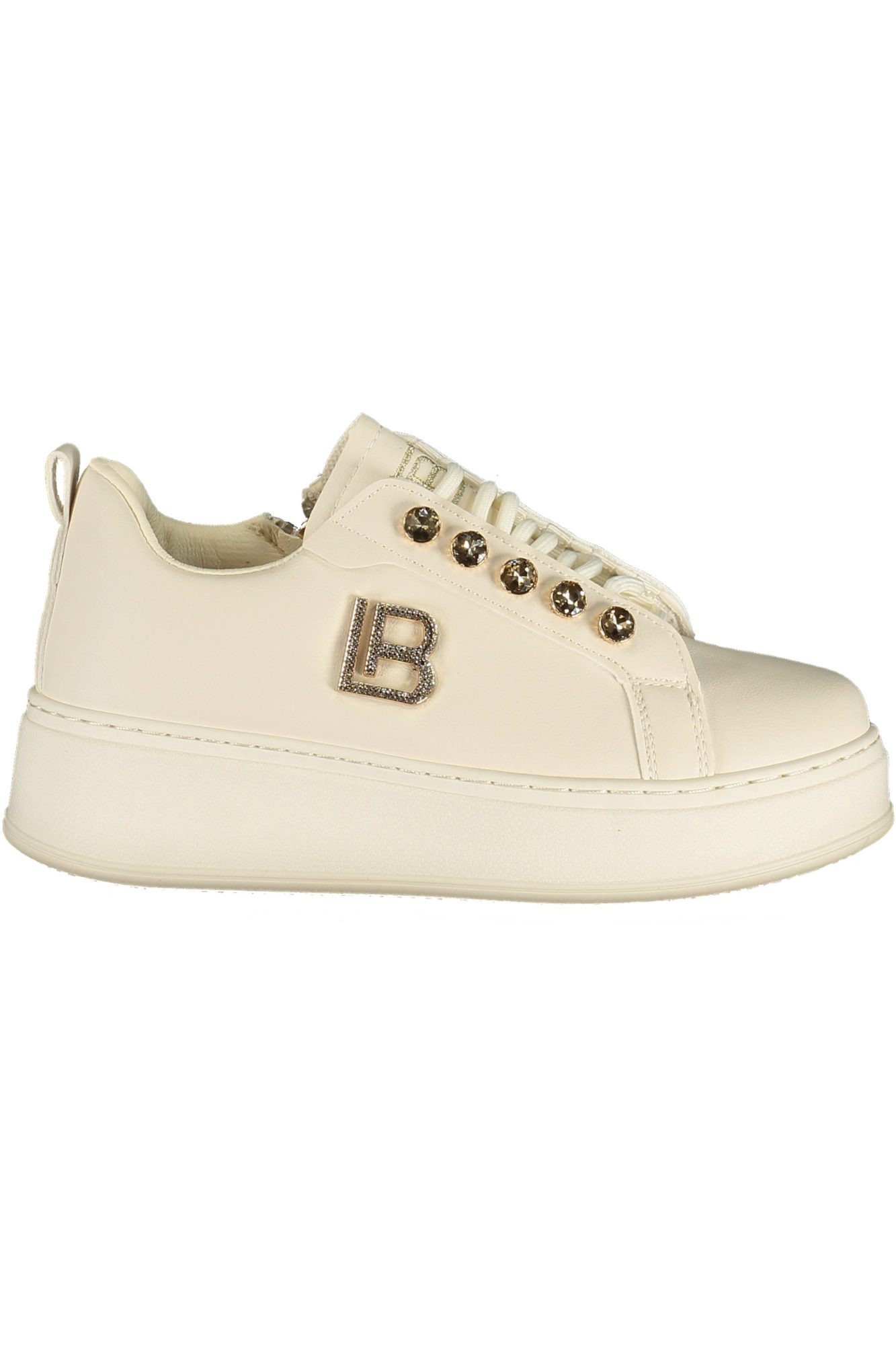 Laura Biagiotti Sneaker Eleganter Weißer Damensportschuh mit Strass und