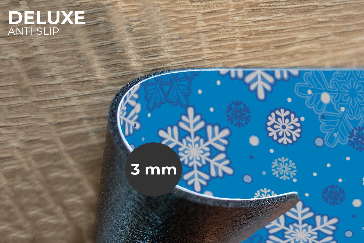 MuchoWow Platzset Schneeflocke - Winter - Weihnachten - Muster, (6-St), Platzsets, Tischset, Abwaschbar, Tischsets, Platzdeckchen