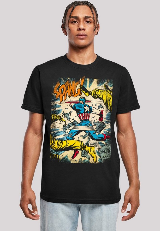 F4NT4STIC T-Shirt Marvel Captain America Spang Print, Sehr weicher  Baumwollstoff mit hohem Tragekomfort