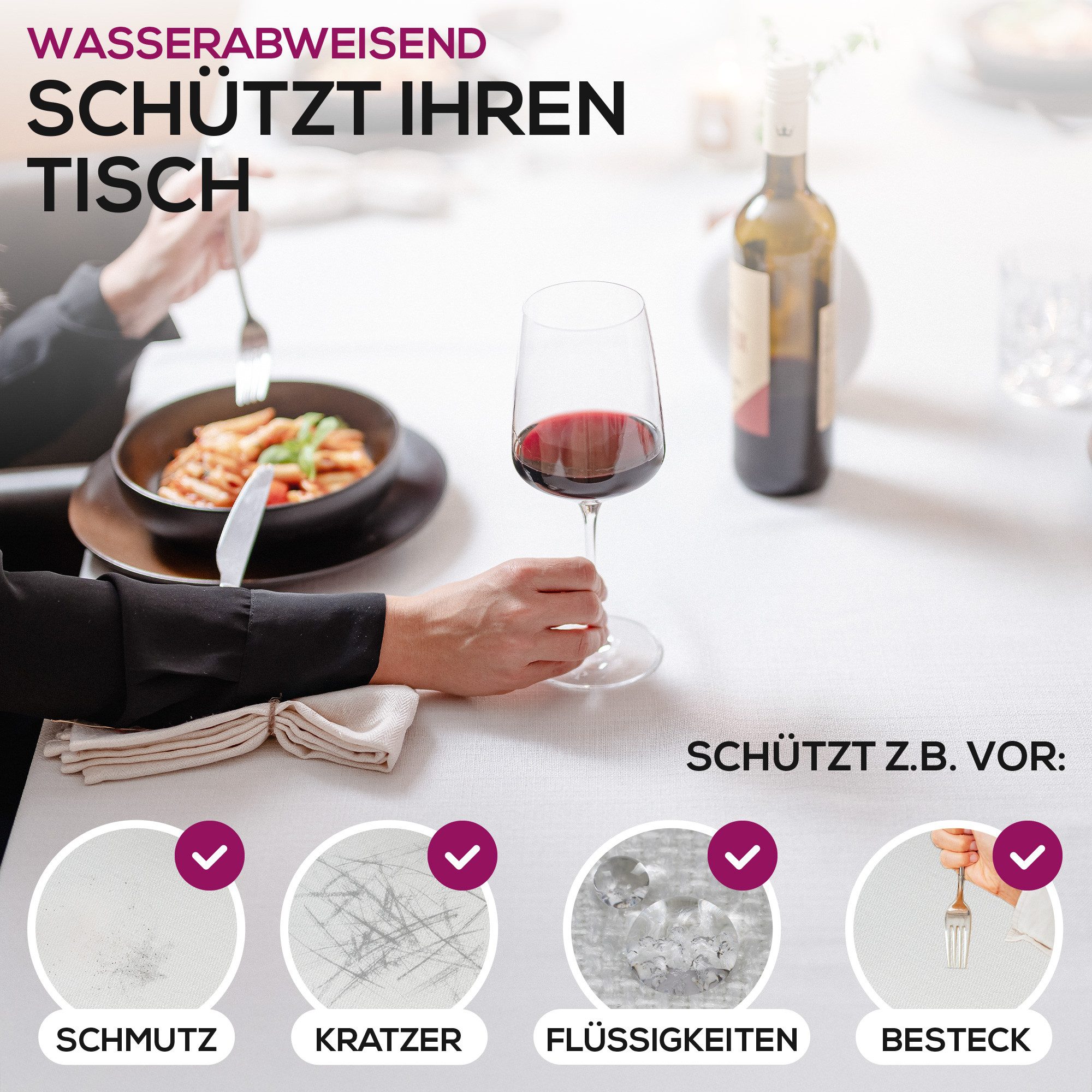 Beautex Tischdecke Elegante Tischdecke Edel Leinenoptik, günstig online kaufen