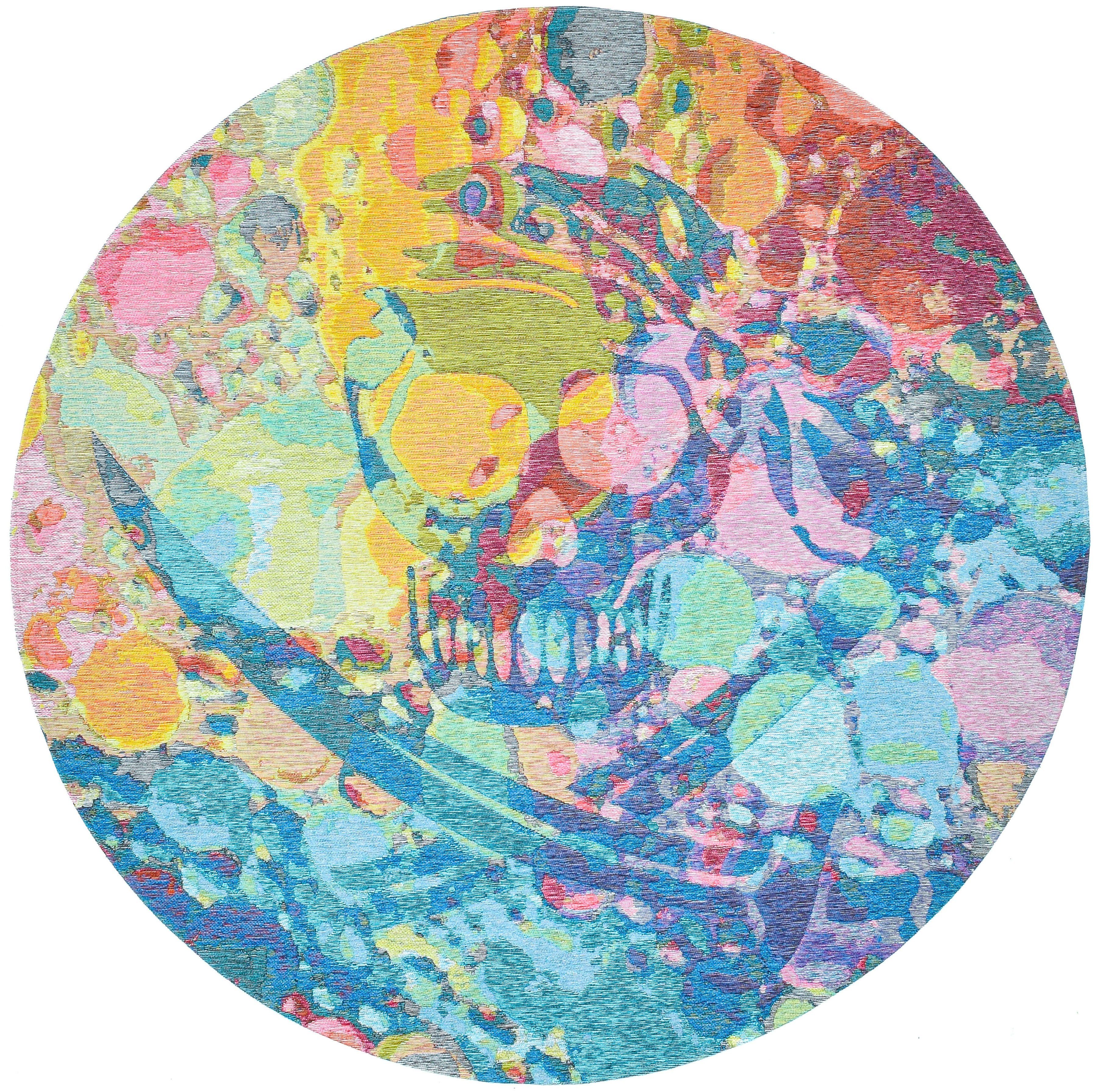 Sansibar Teppich Keitum 006, rund, Höhe: 3 mm, Flachgewebe, modernes Design, Motiv Totenkopf & gekreuzte Säbel