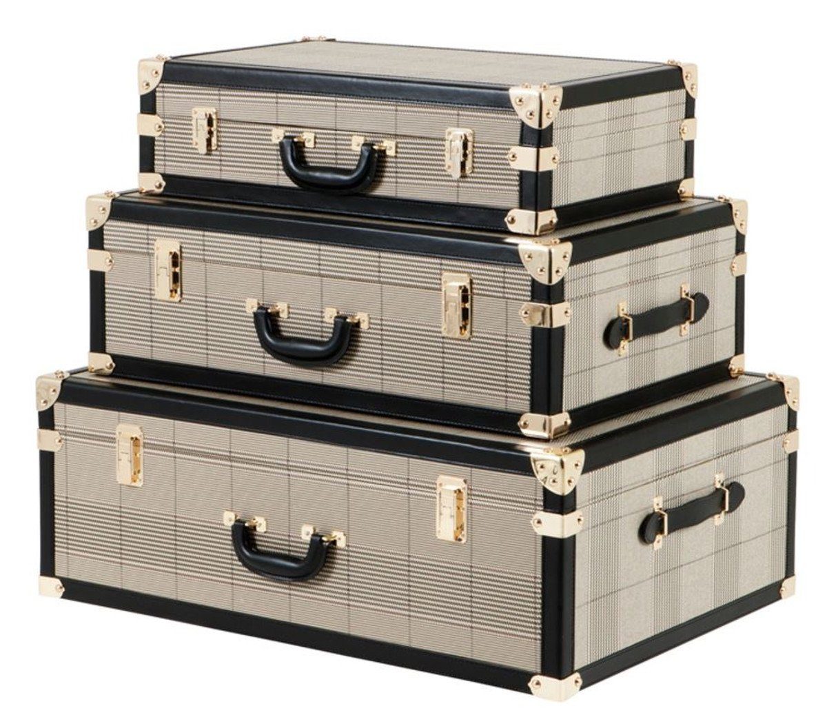Casa Padrino Beistelltisch Koffer 3er Set - Luxus Qualität
